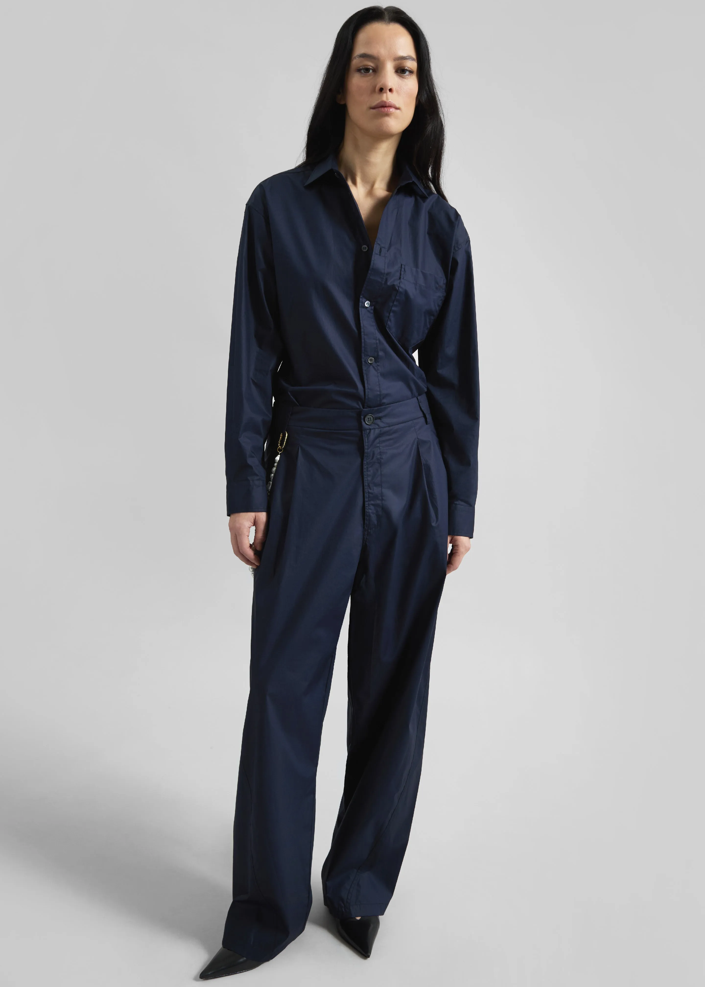 Darkpark Anne Tailored Poplin Shirt - Blue Navy sold by Frankie Shop product image thumbnail 2