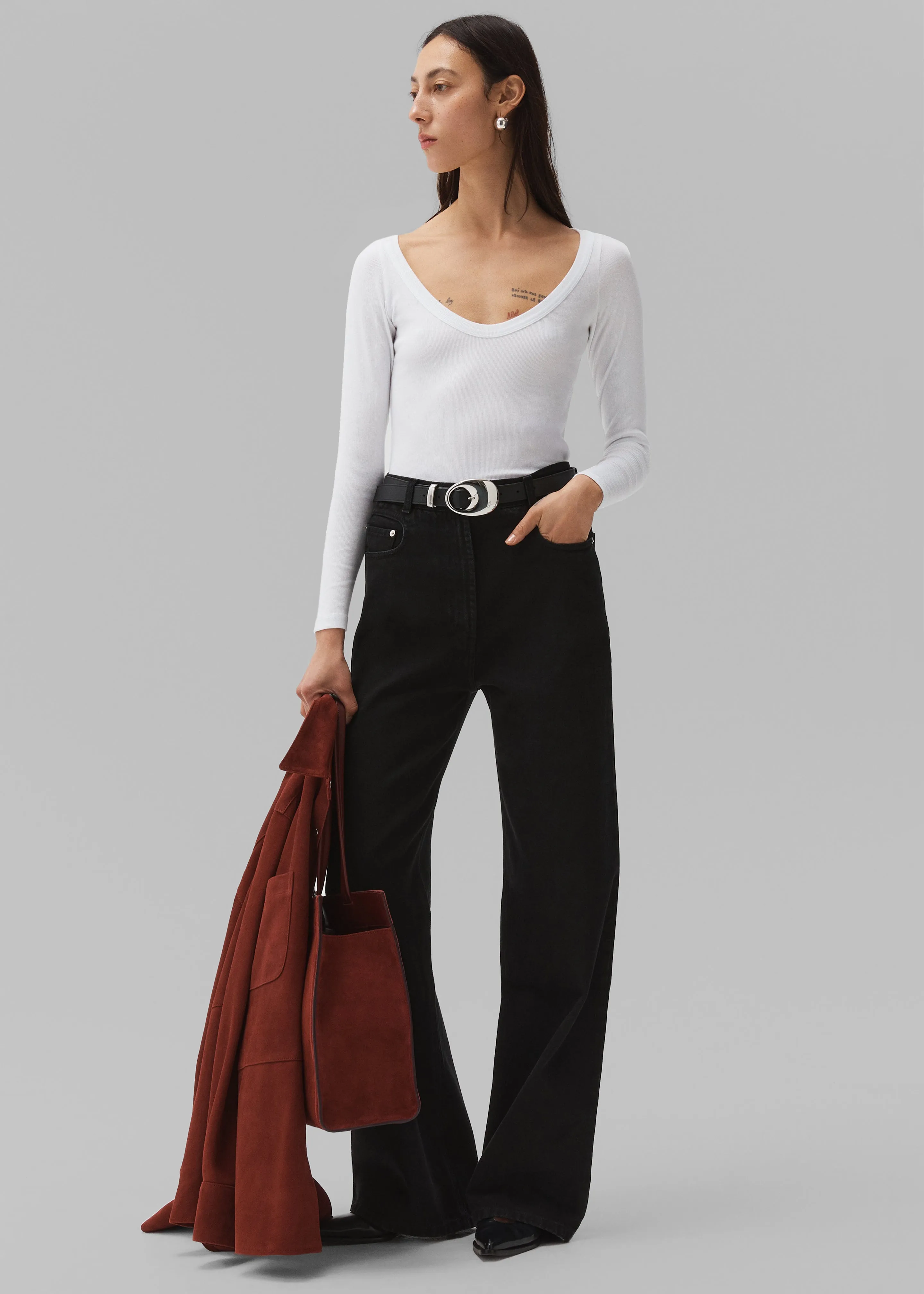 Beaufille Deep Scoop Blouse - White sold by Frankie Shop