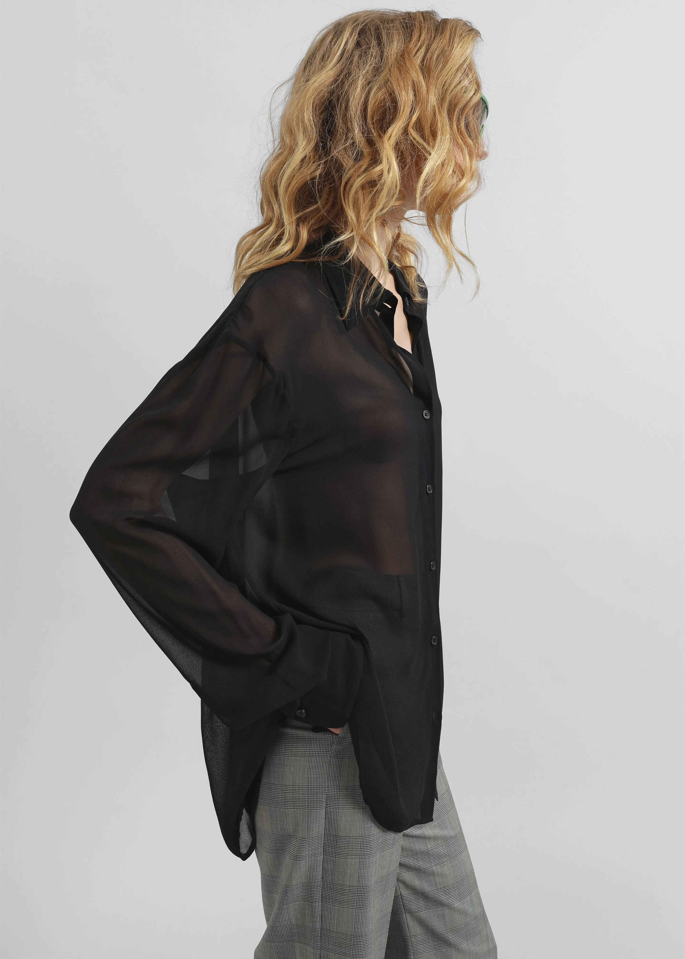 Peri Silk Georgette Shirt - Black sold by Frankie Shop product image thumbnail 3