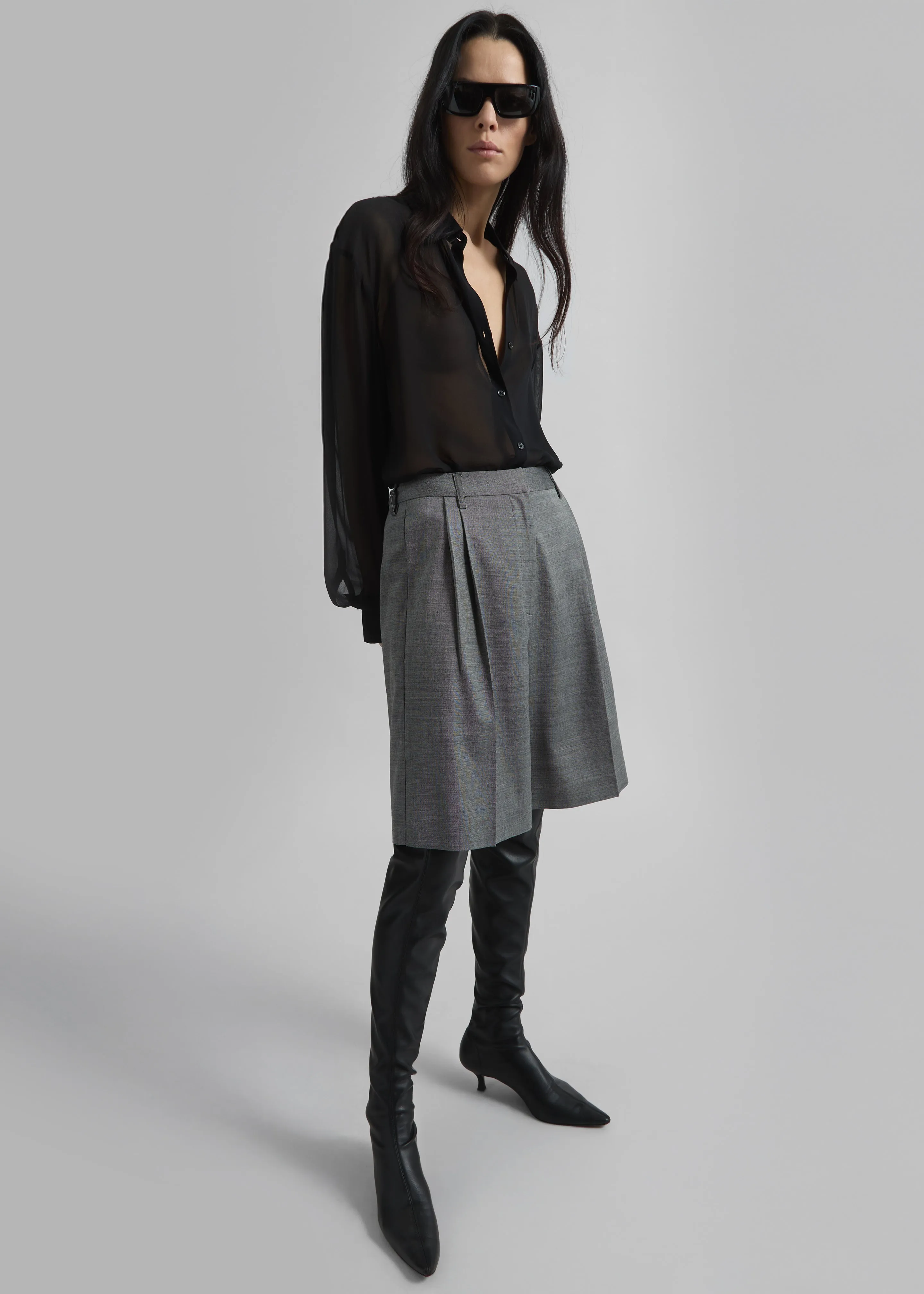 Peri Silk Georgette Shirt - Black sold by Frankie Shop product image thumbnail 4