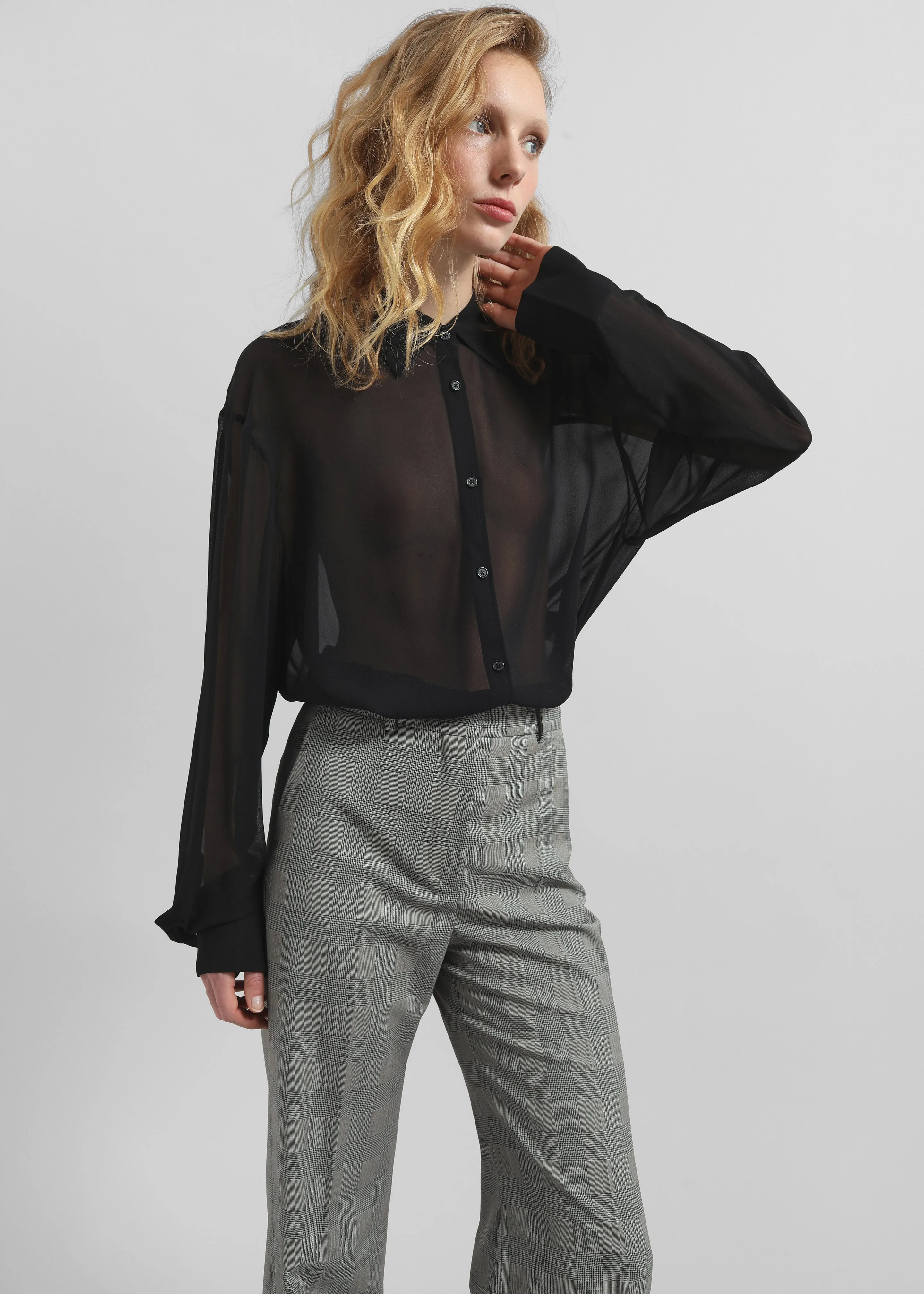 Peri Silk Georgette Shirt - Black sold by Frankie Shop product image thumbnail 5