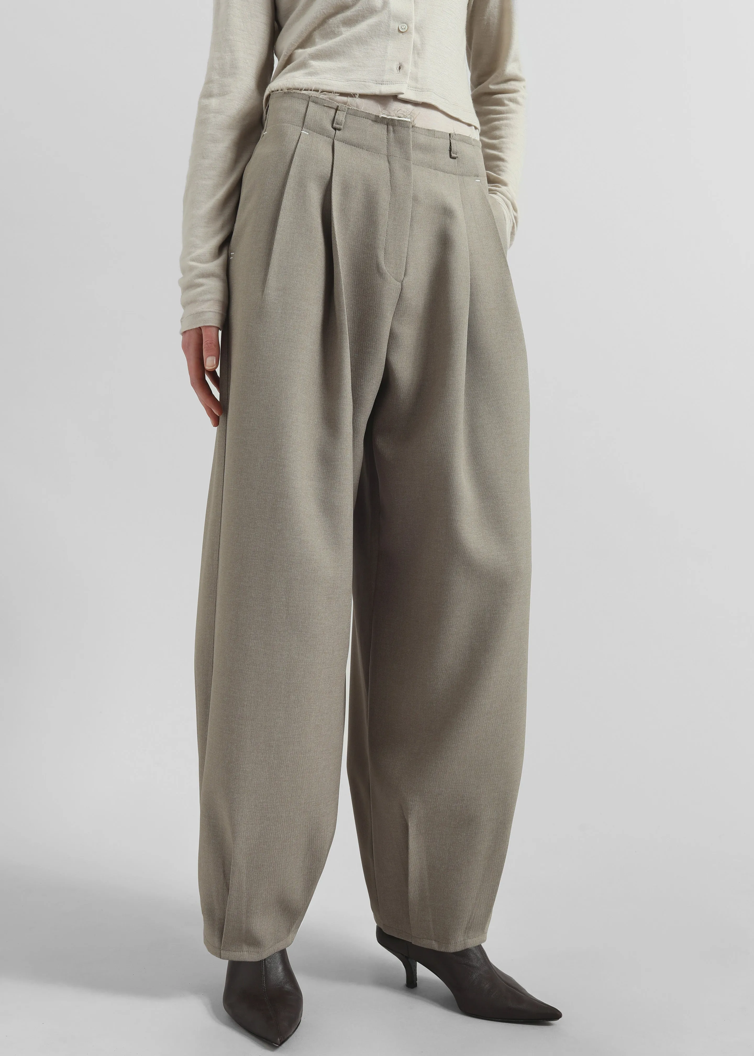 Benicia Tapered Leg Trousers - Taupe sold by Frankie Shop product image thumbnail 4
