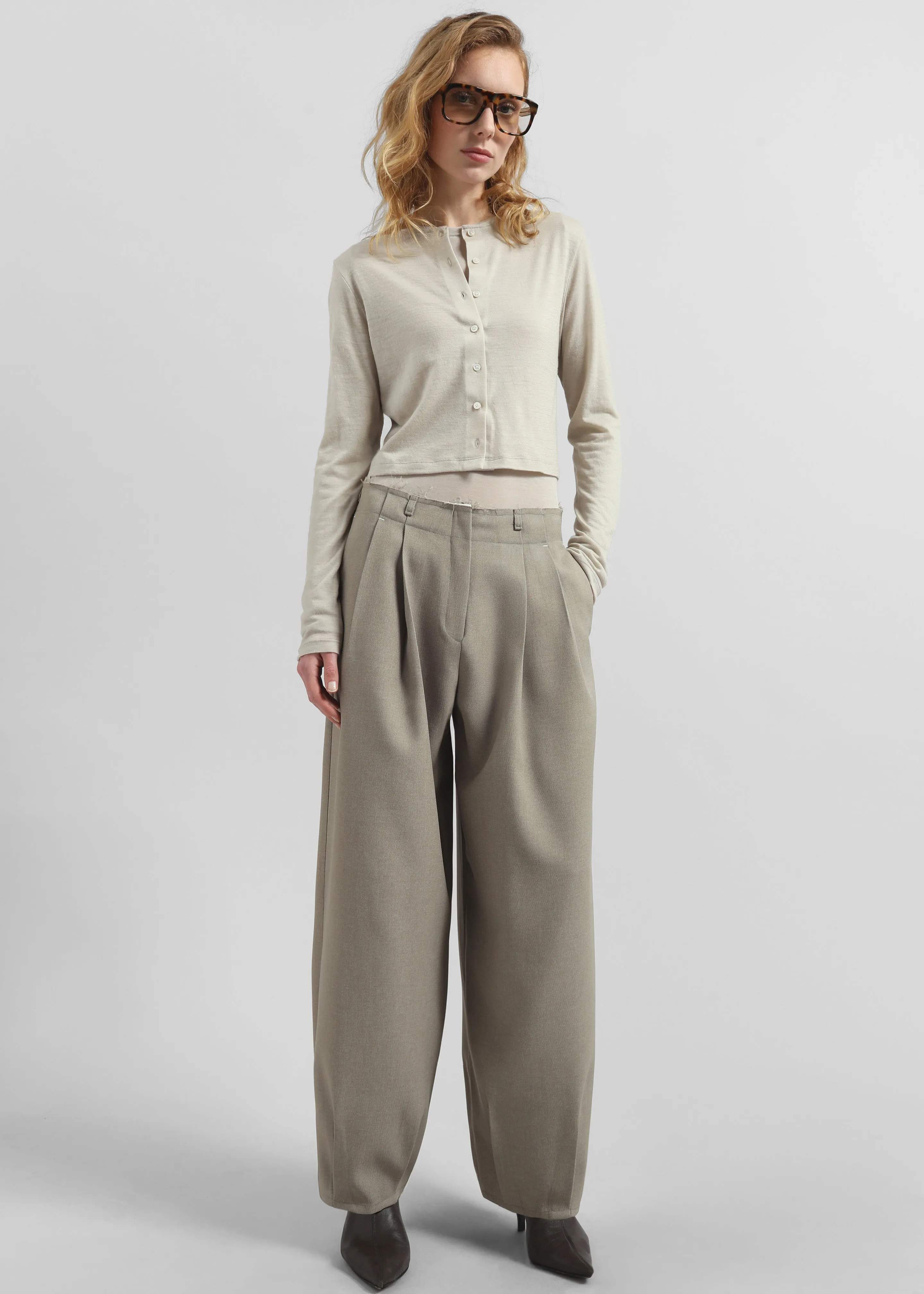 Benicia Tapered Leg Trousers - Taupe sold by Frankie Shop product image thumbnail 5