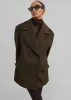 Althorp Wool Peacoat - Khaki Brown sold by Frankie Shop