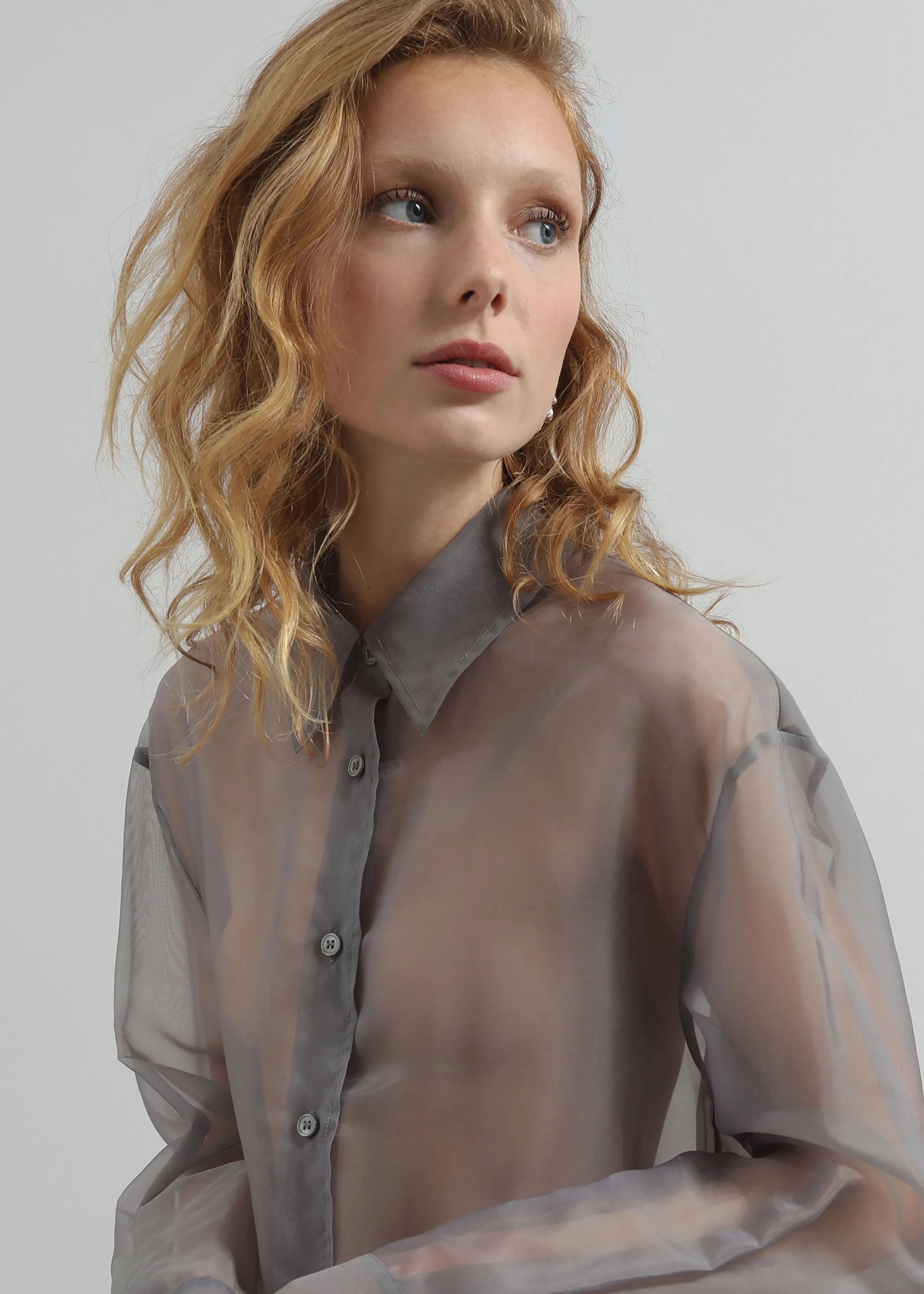 Peri Sheer Shirt - Grey sold by Frankie Shop product image thumbnail 5