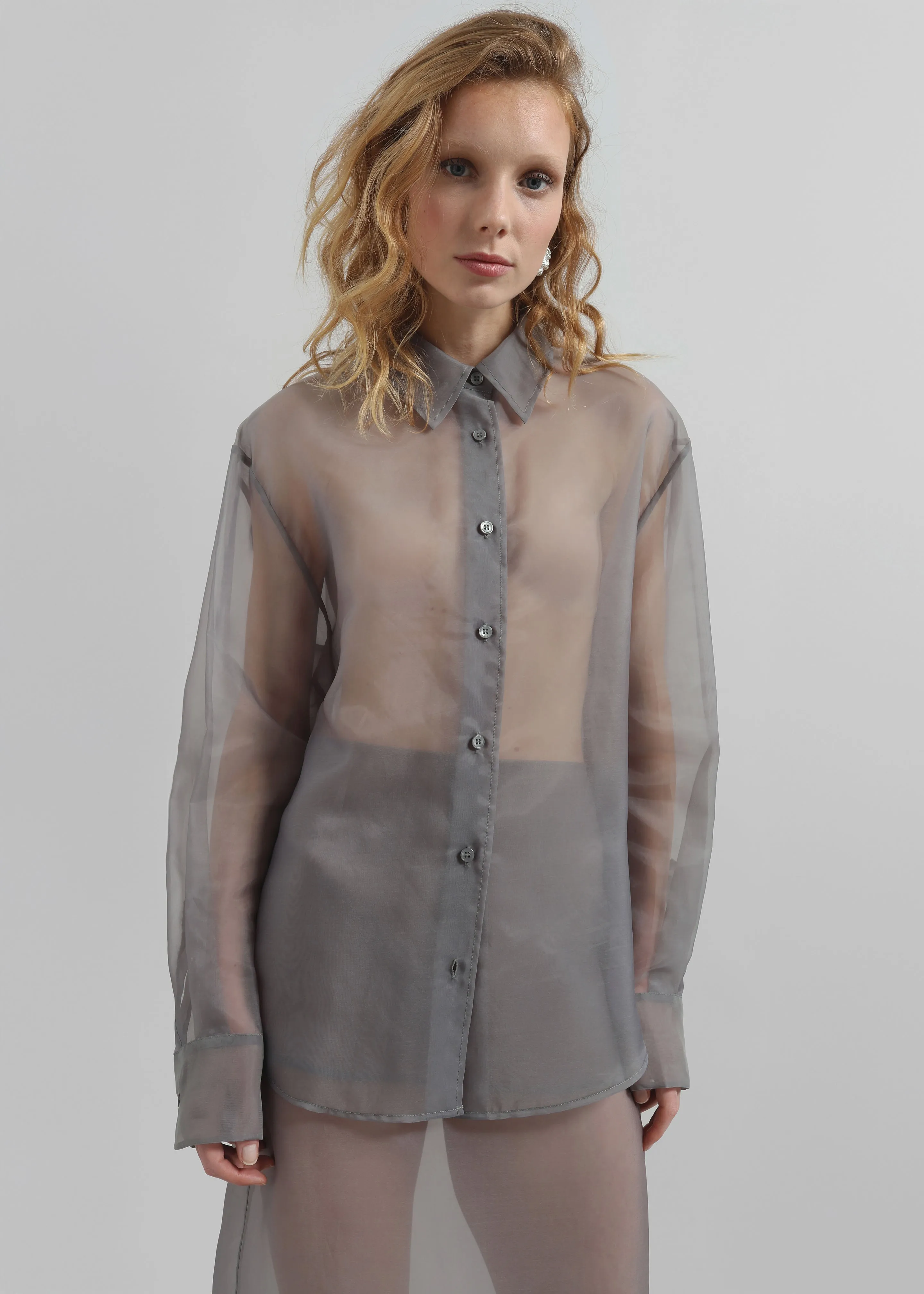 Peri Sheer Shirt - Grey sold by Frankie Shop product image thumbnail 3