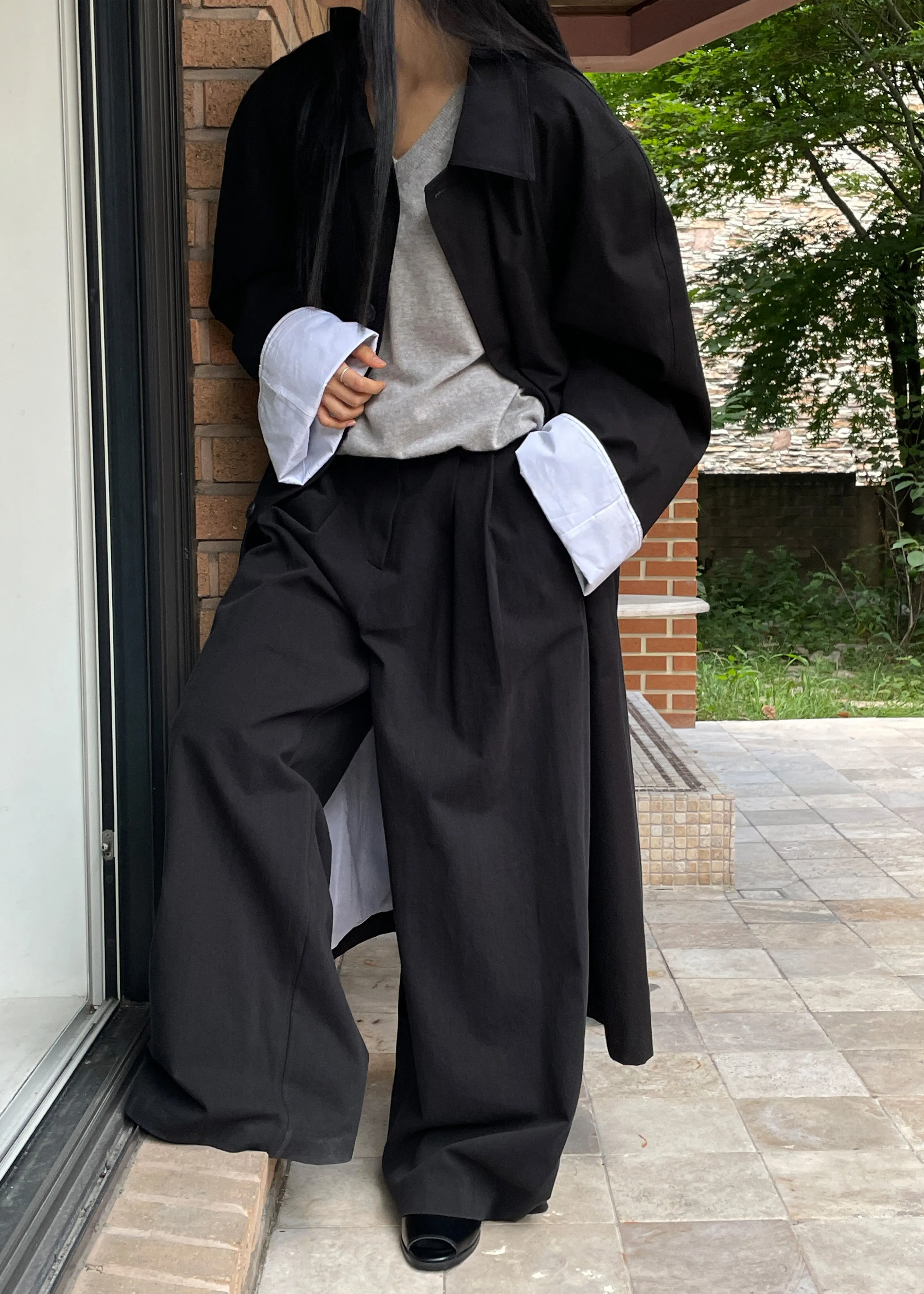 Arlise Oversized Trench Coat - Black sold by Frankie Shop product image thumbnail 2