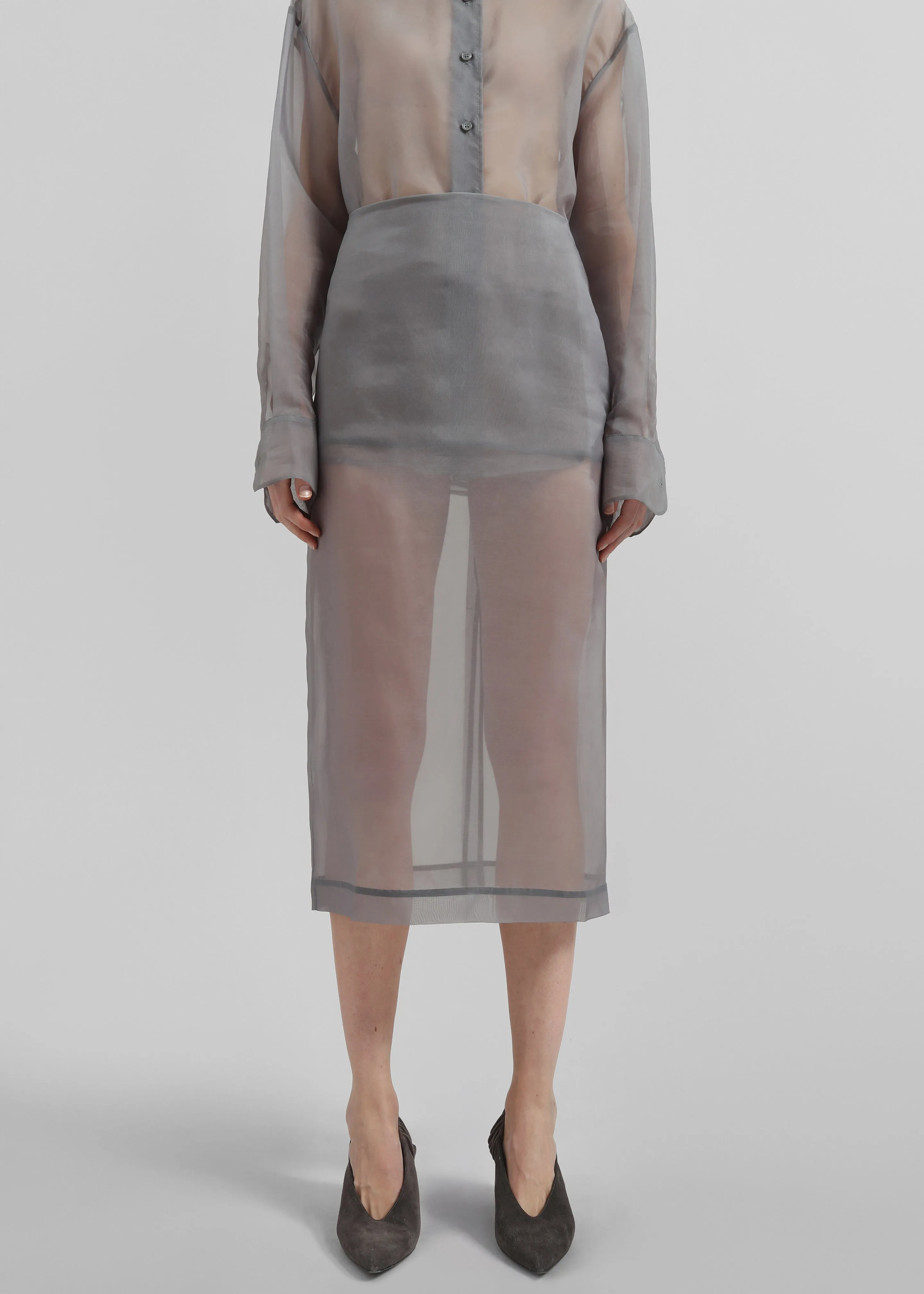 Peri Sheer Midi Skirt - Grey sold by Frankie Shop product image thumbnail 3