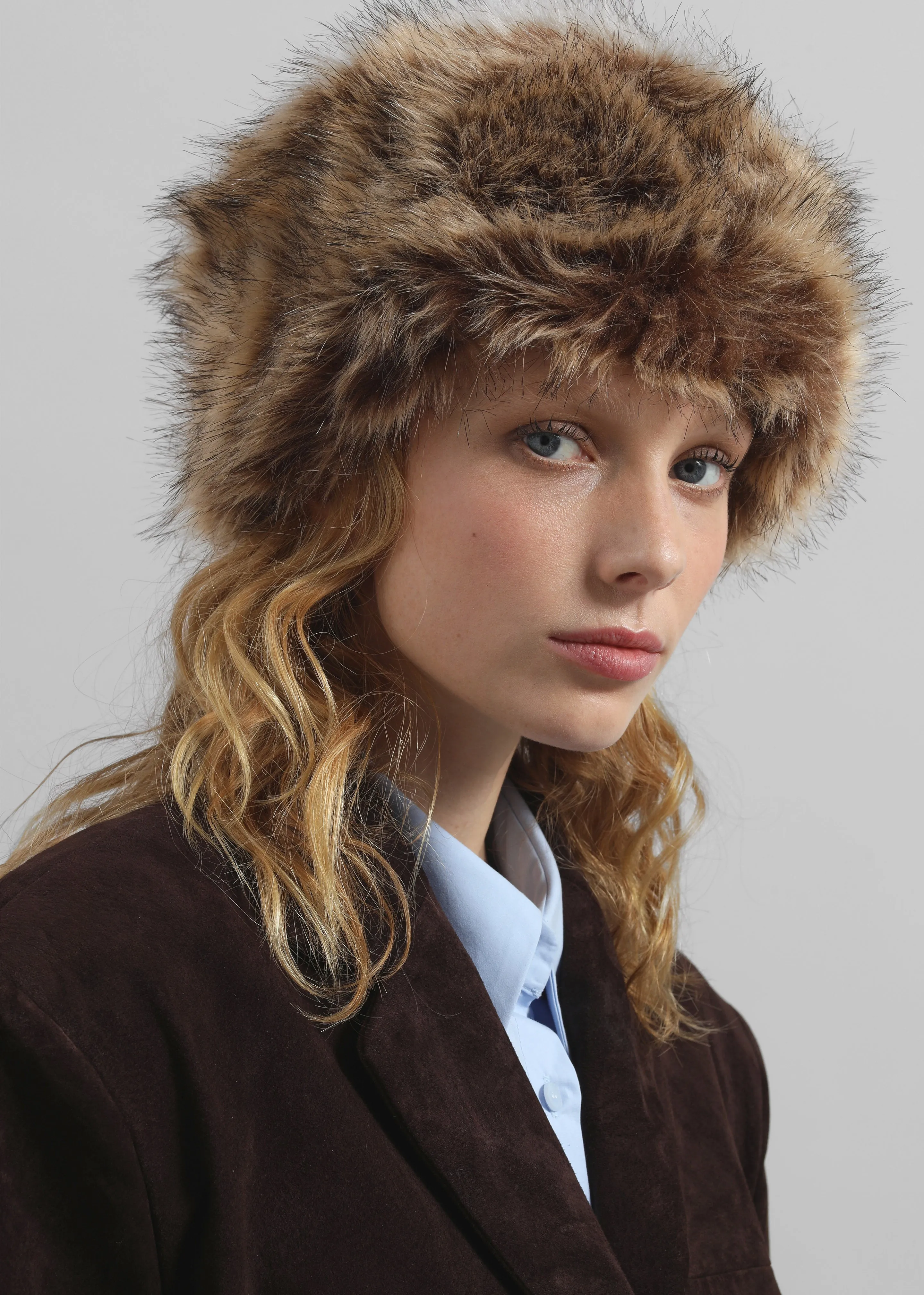 Stowe Faux Fur Hat - Brown sold by Frankie Shop product image thumbnail 3