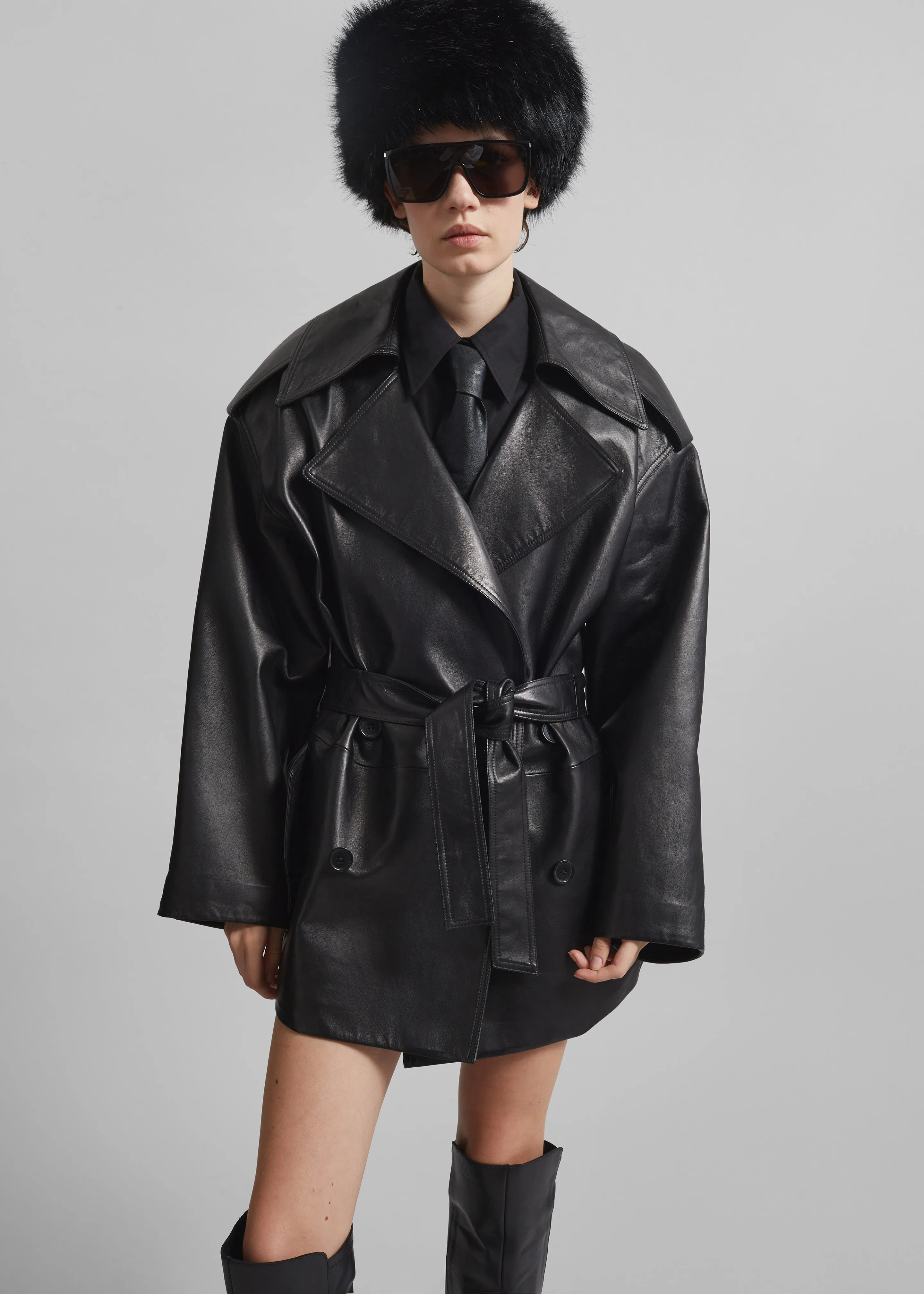 Umea Faux Fur Hat - Black sold by Frankie Shop product image thumbnail 5