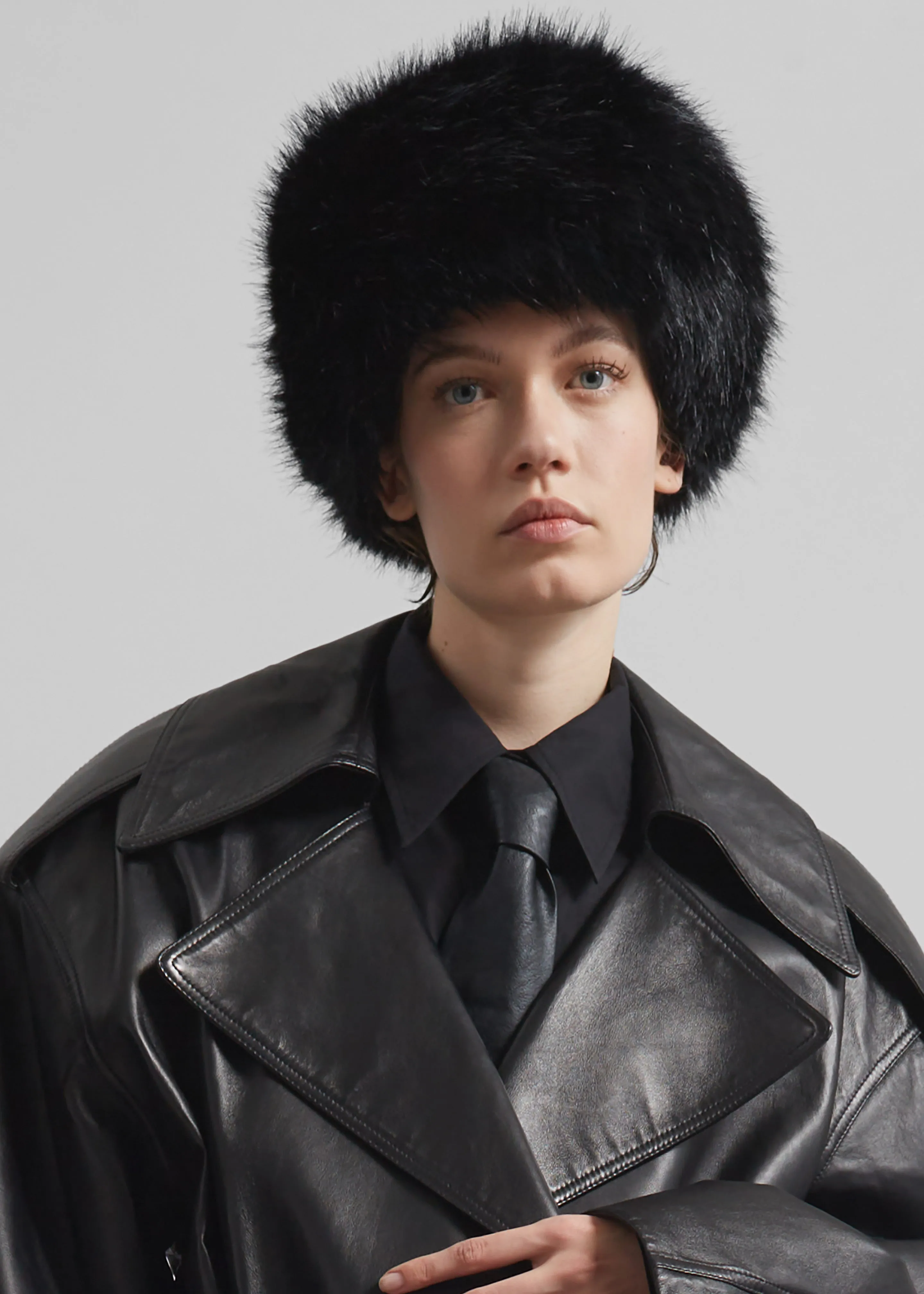 Umea Faux Fur Hat - Black sold by Frankie Shop product image thumbnail 4