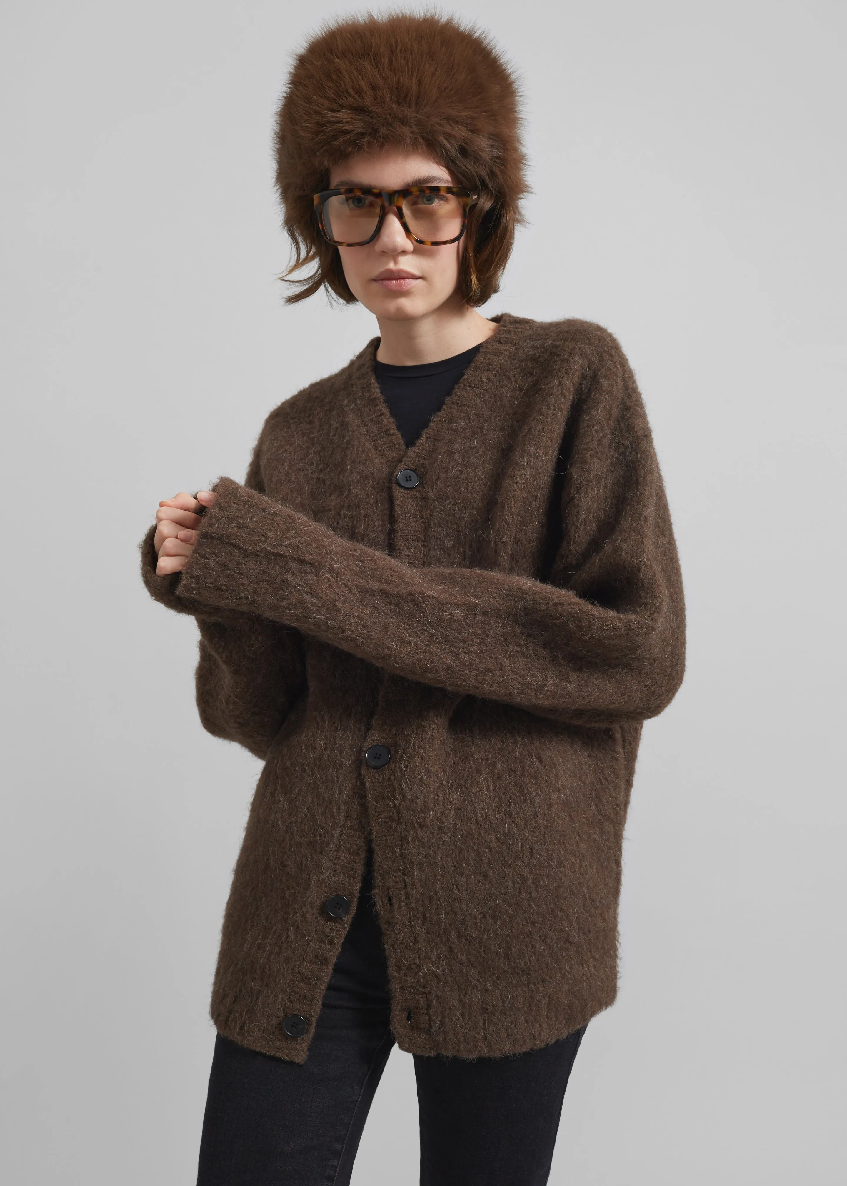 Umea Faux Fur Hat - Brown sold by Frankie Shop product image thumbnail 3