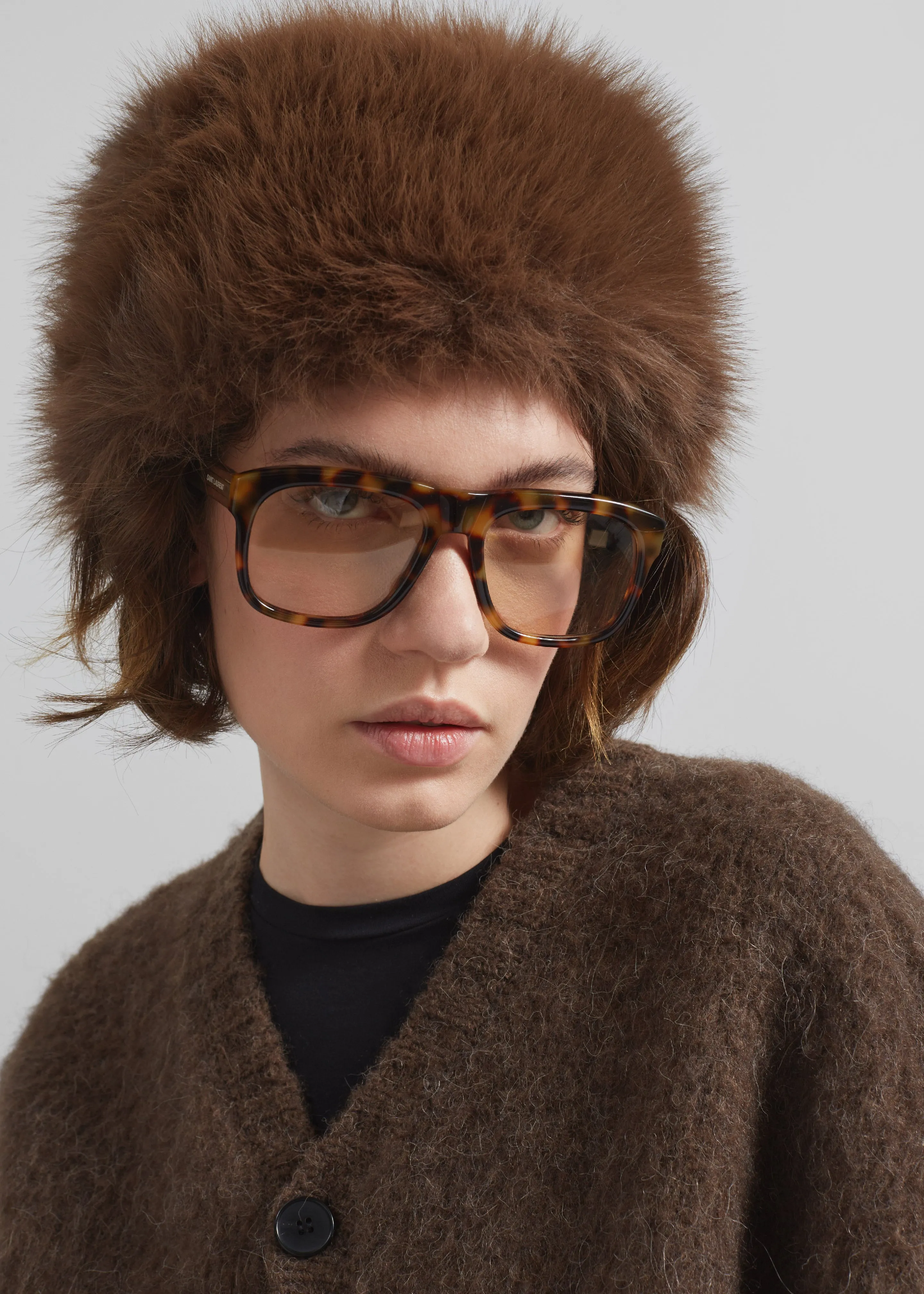 Umea Faux Fur Hat - Brown sold by Frankie Shop product image thumbnail 4