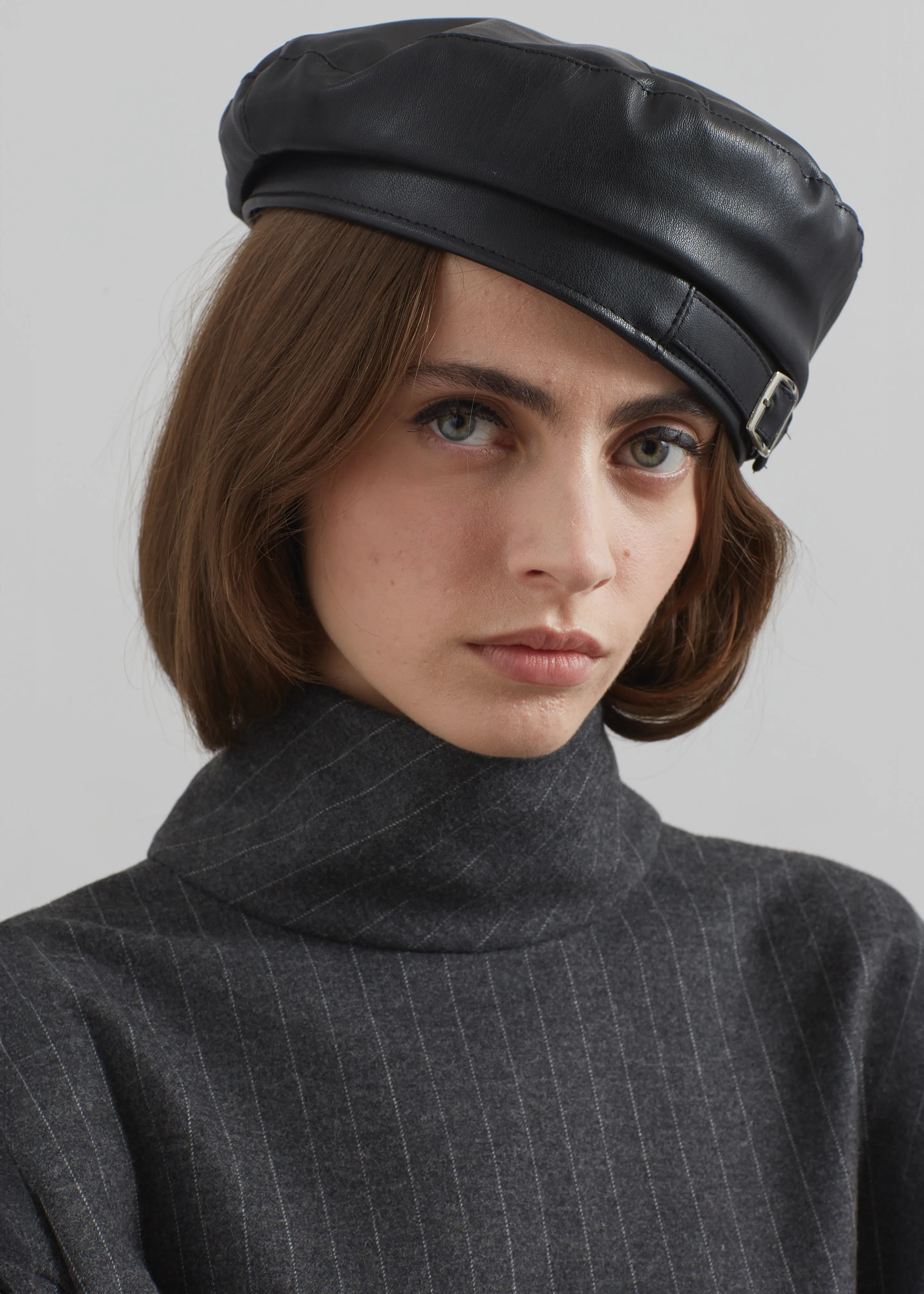 Obacka Faux Leather Beret - Black sold by Frankie Shop product image thumbnail 5