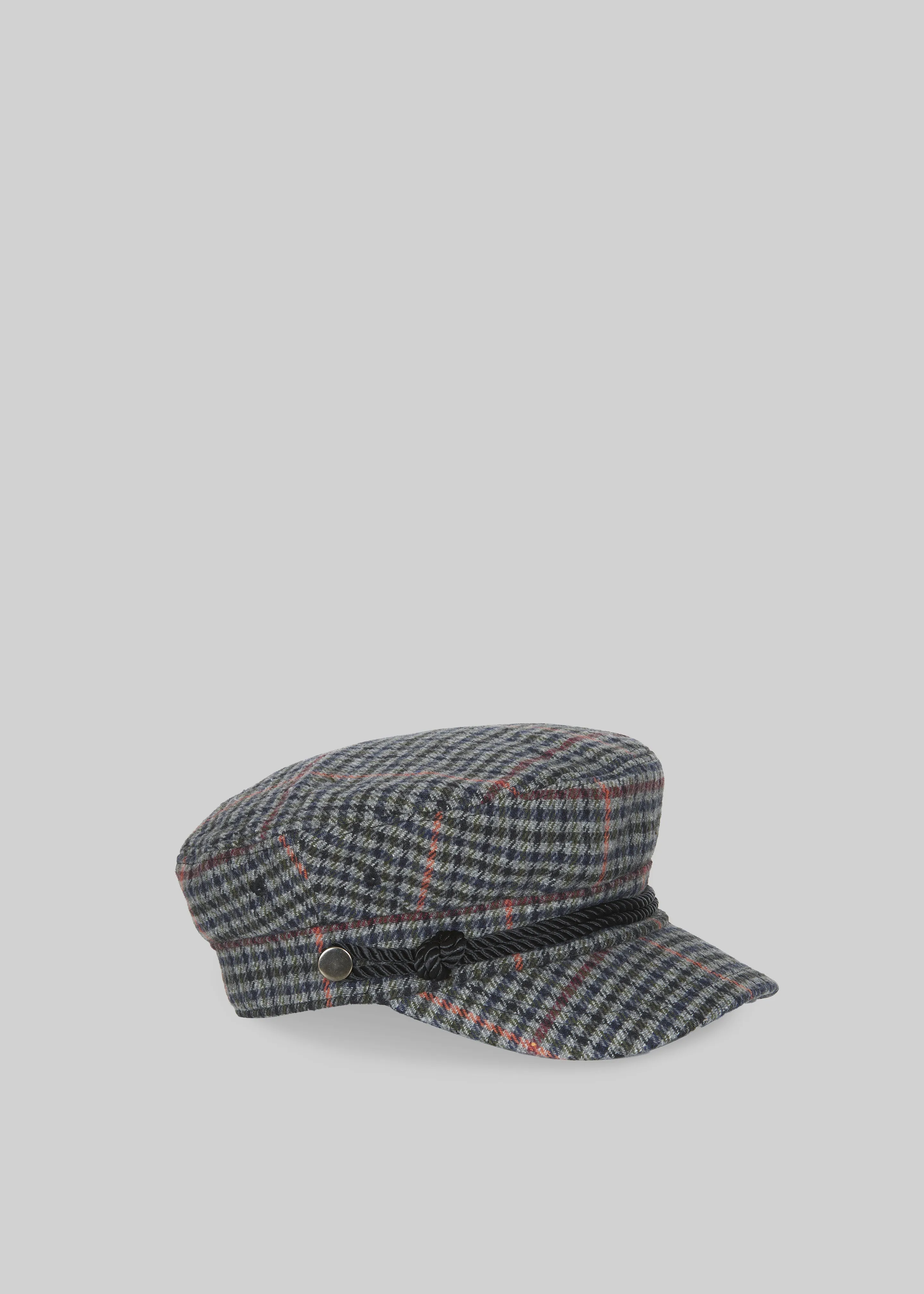 Chesney Plaid Baker Boy Cap - Grey sold by Frankie Shop product image thumbnail 2