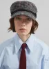Chesney Plaid Baker Boy Cap - Grey sold by Frankie Shop