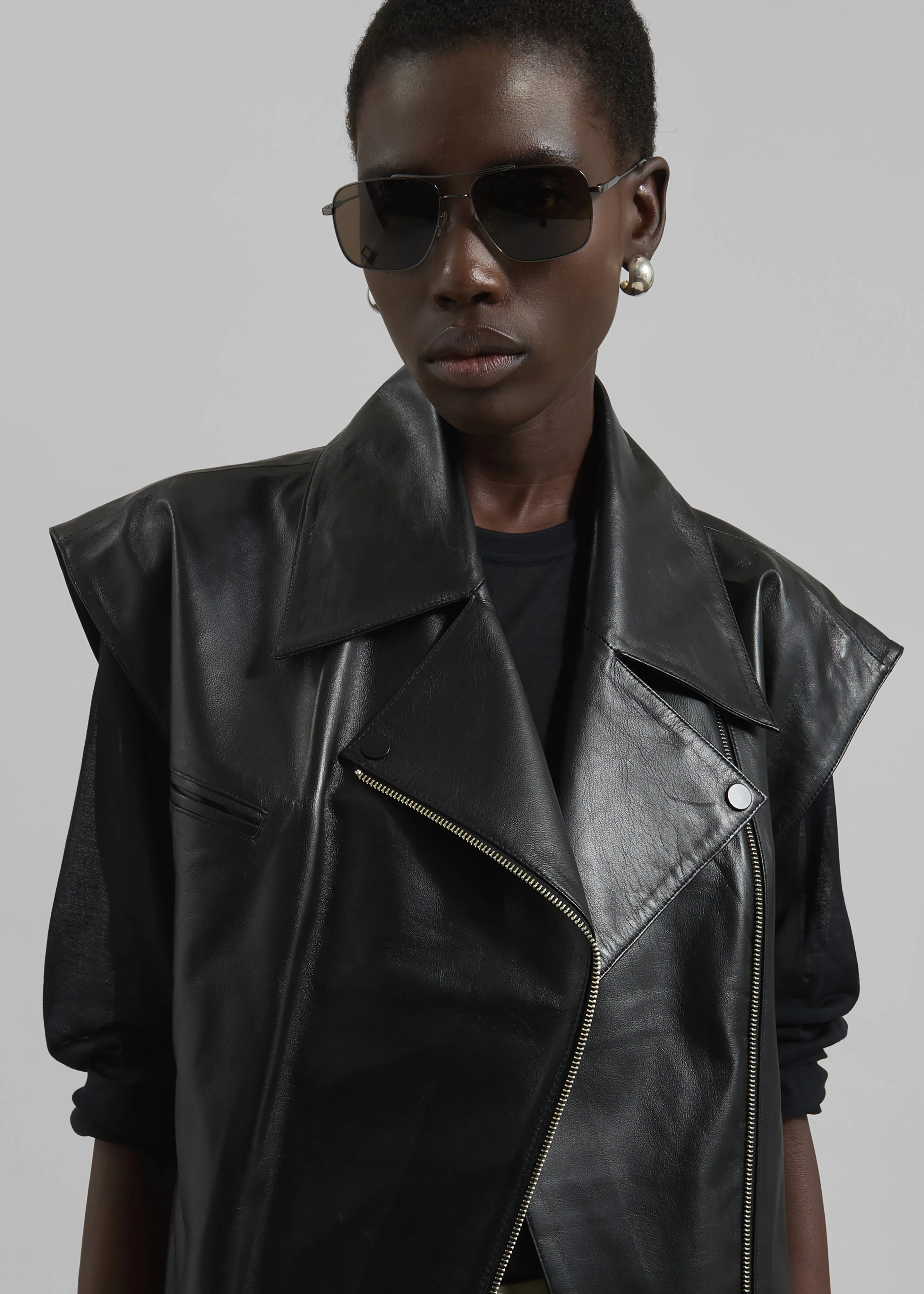 Cetina Leather Vest - Black sold by Frankie Shop product image thumbnail 4