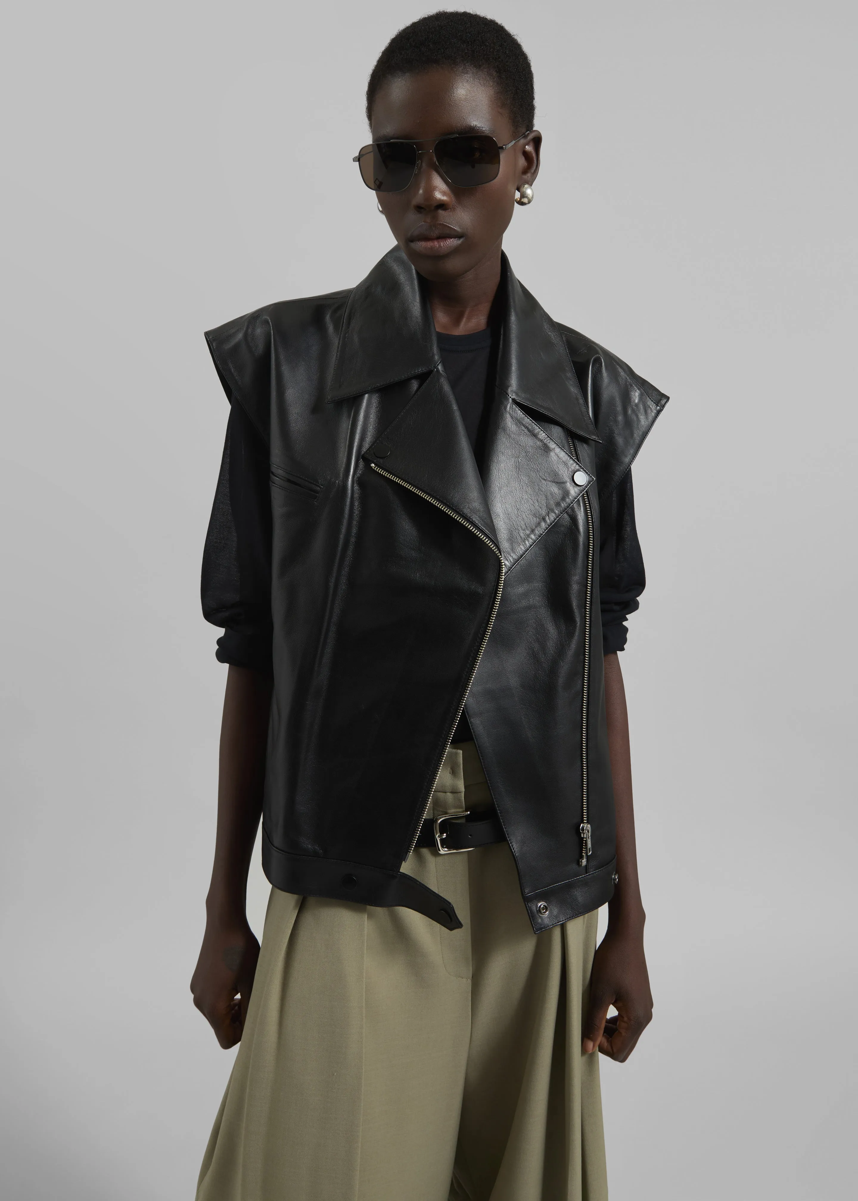 Cetina Leather Vest - Black sold by Frankie Shop product image thumbnail 2