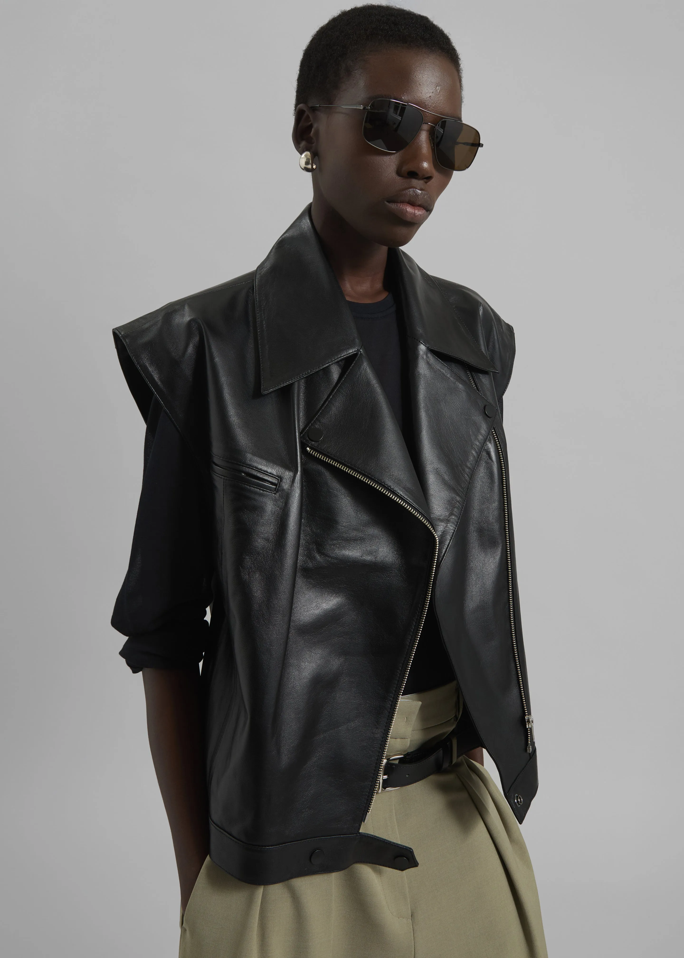 Cetina Leather Vest - Black sold by Frankie Shop product image thumbnail 3