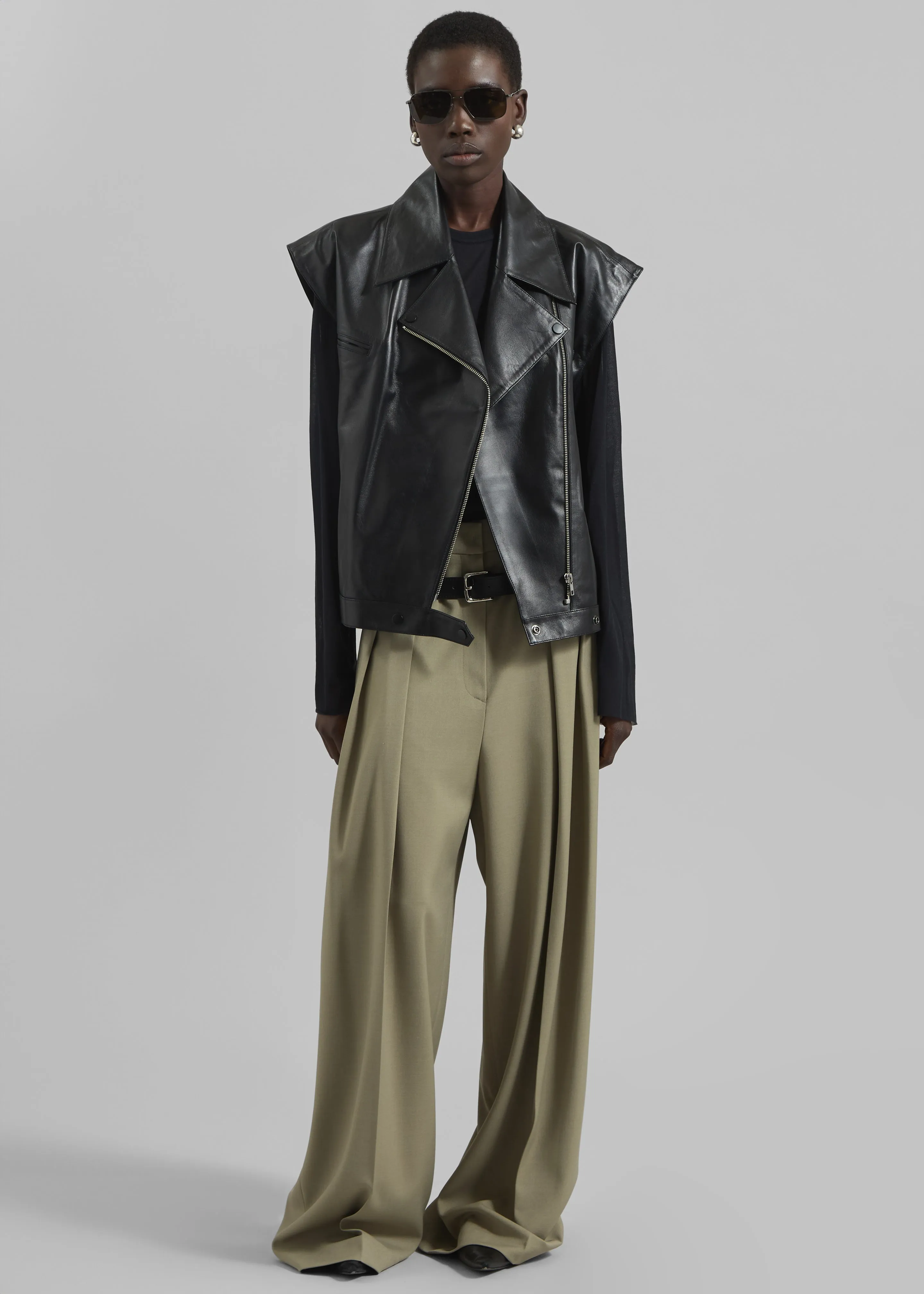 Cetina Leather Vest - Black sold by Frankie Shop