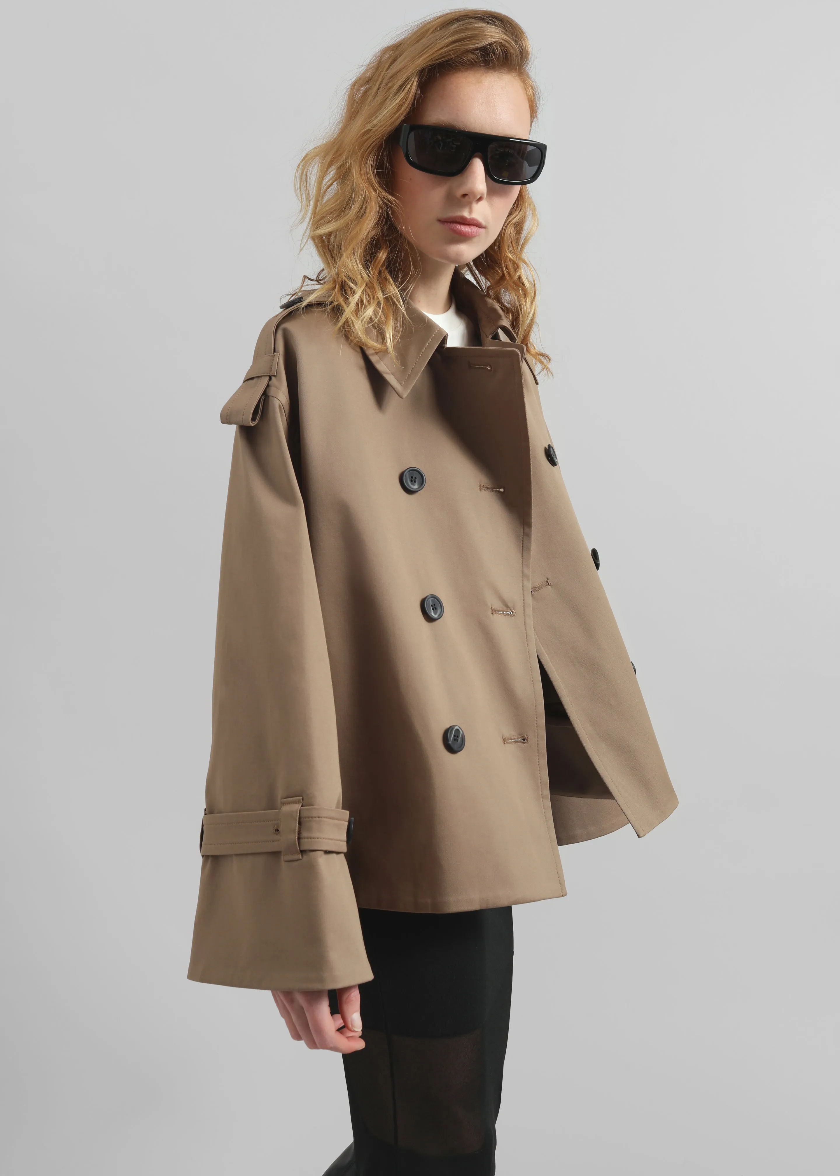 By Malene Birger Alisandra Trench Jacket - Fosil sold by Frankie Shop