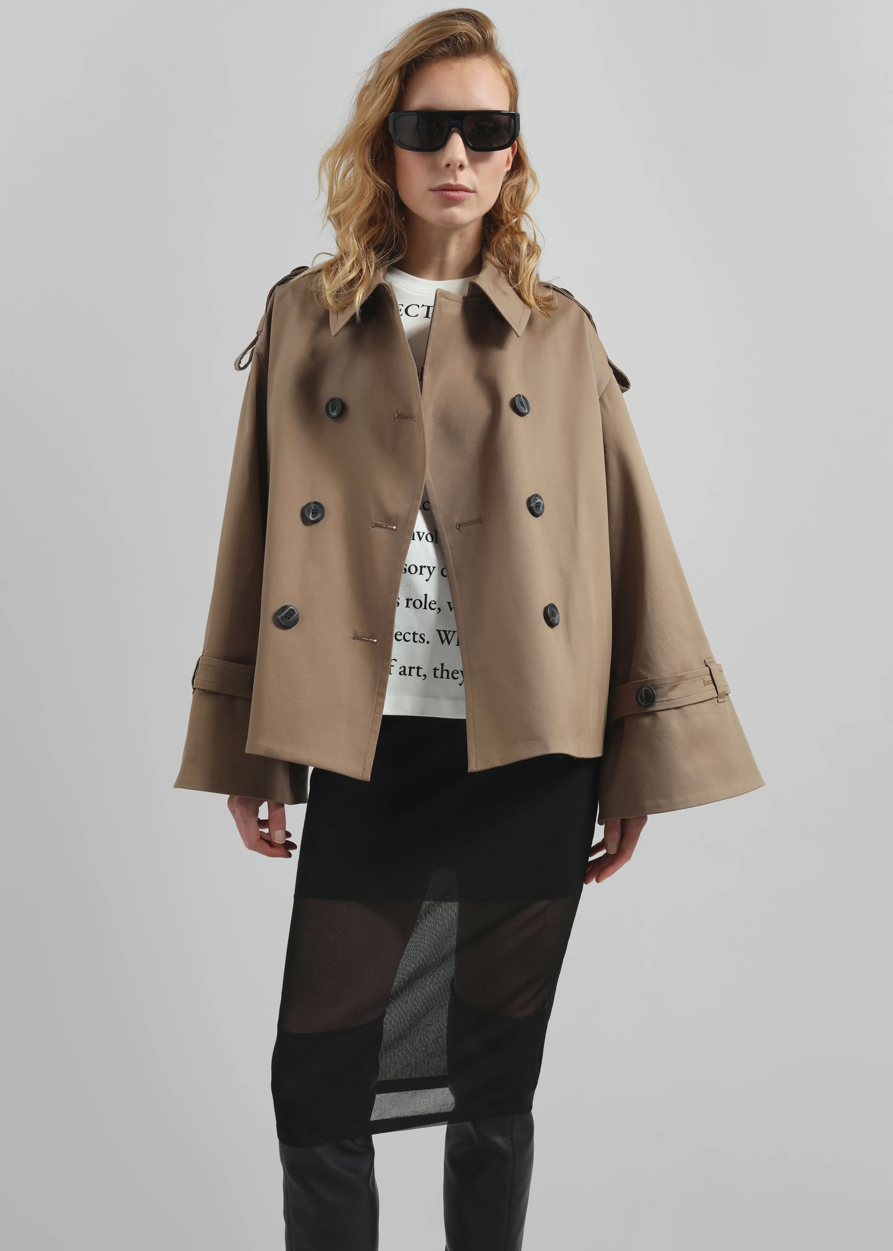By Malene Birger Alisandra Trench Jacket - Fosil sold by Frankie Shop product image thumbnail 5