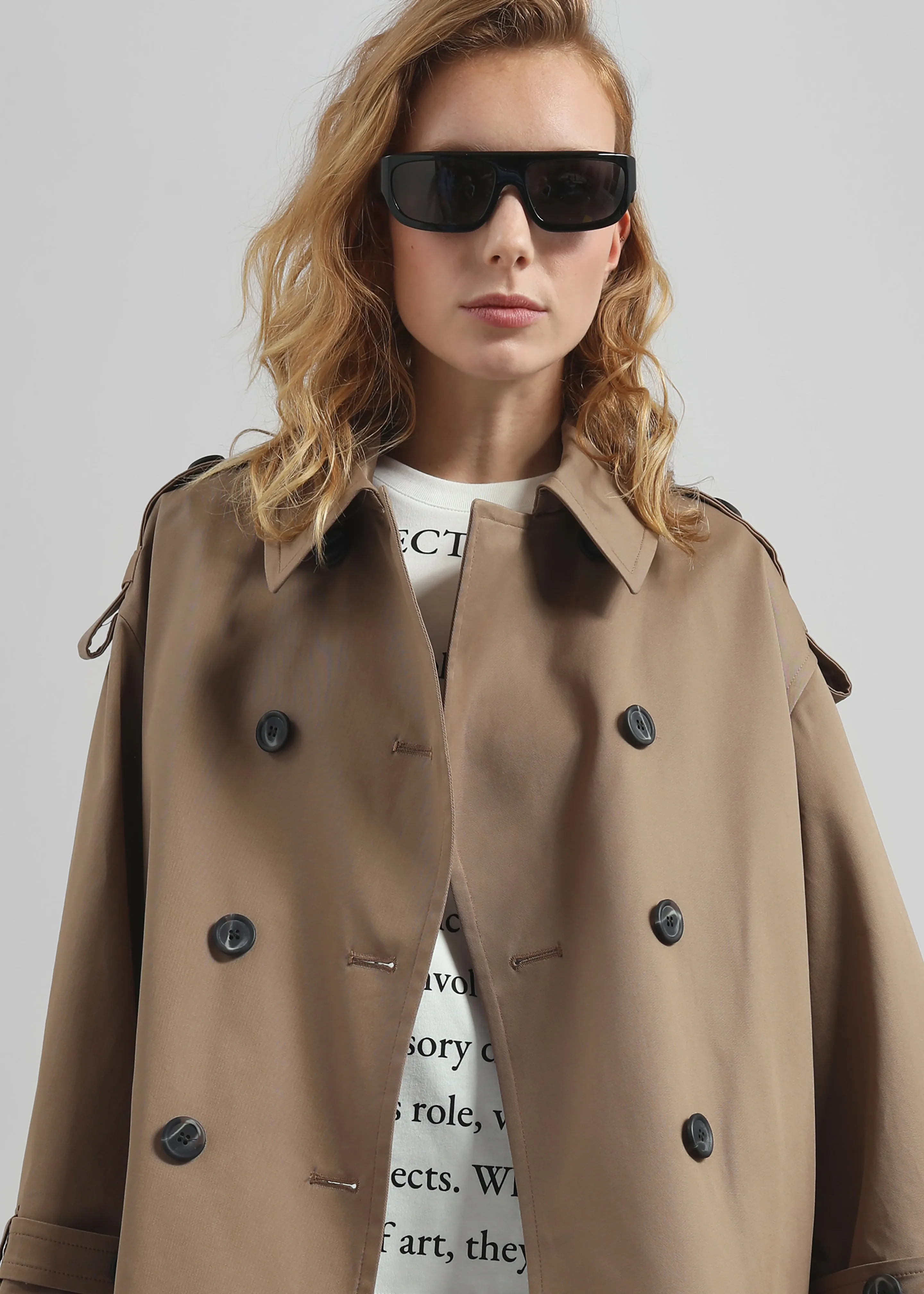 By Malene Birger Alisandra Trench Jacket - Fosil sold by Frankie Shop product image thumbnail 4