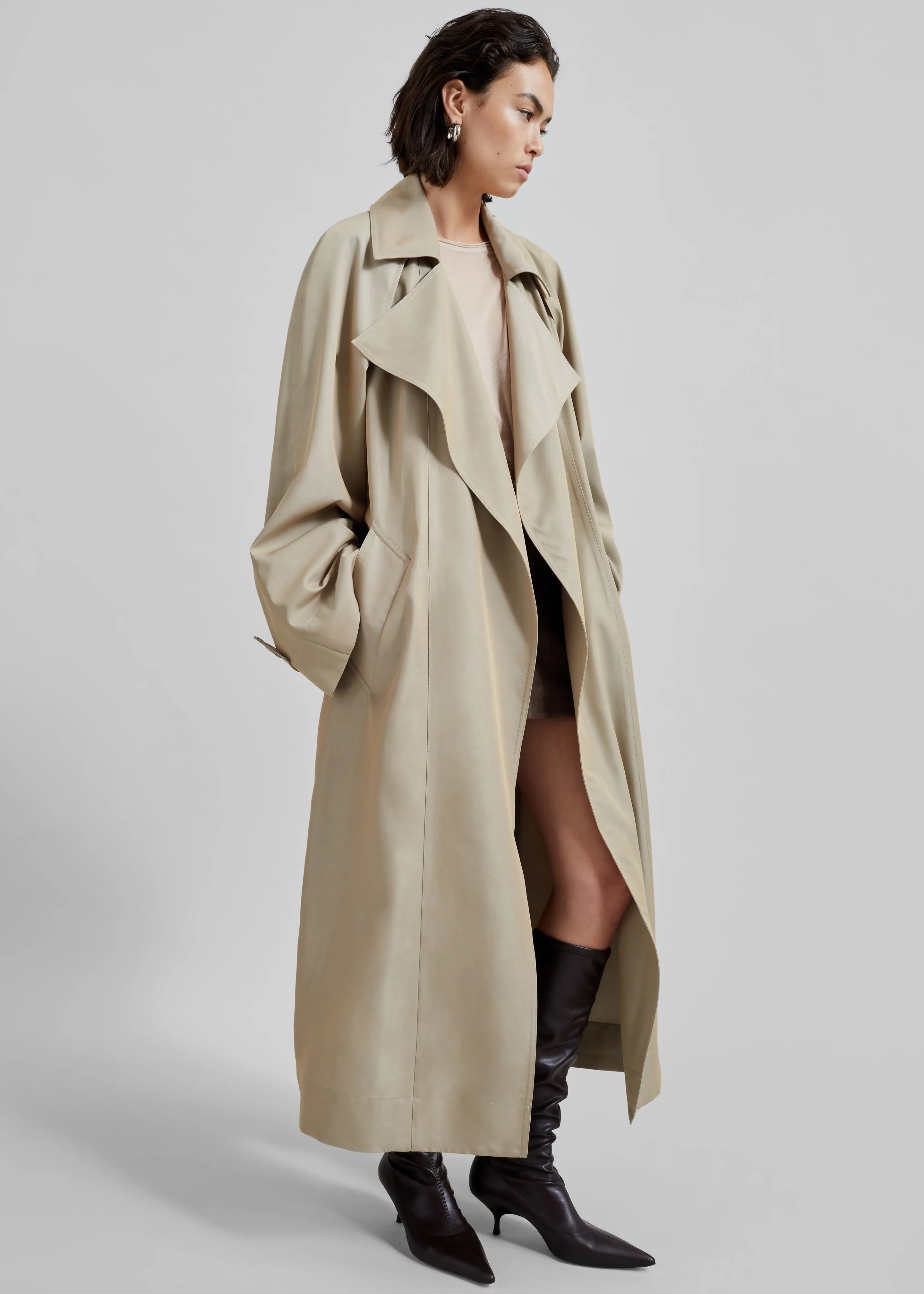 Astoria Cut-Out Raglan Sleeve Trench Coat - Beige sold by Frankie Shop product image thumbnail 3