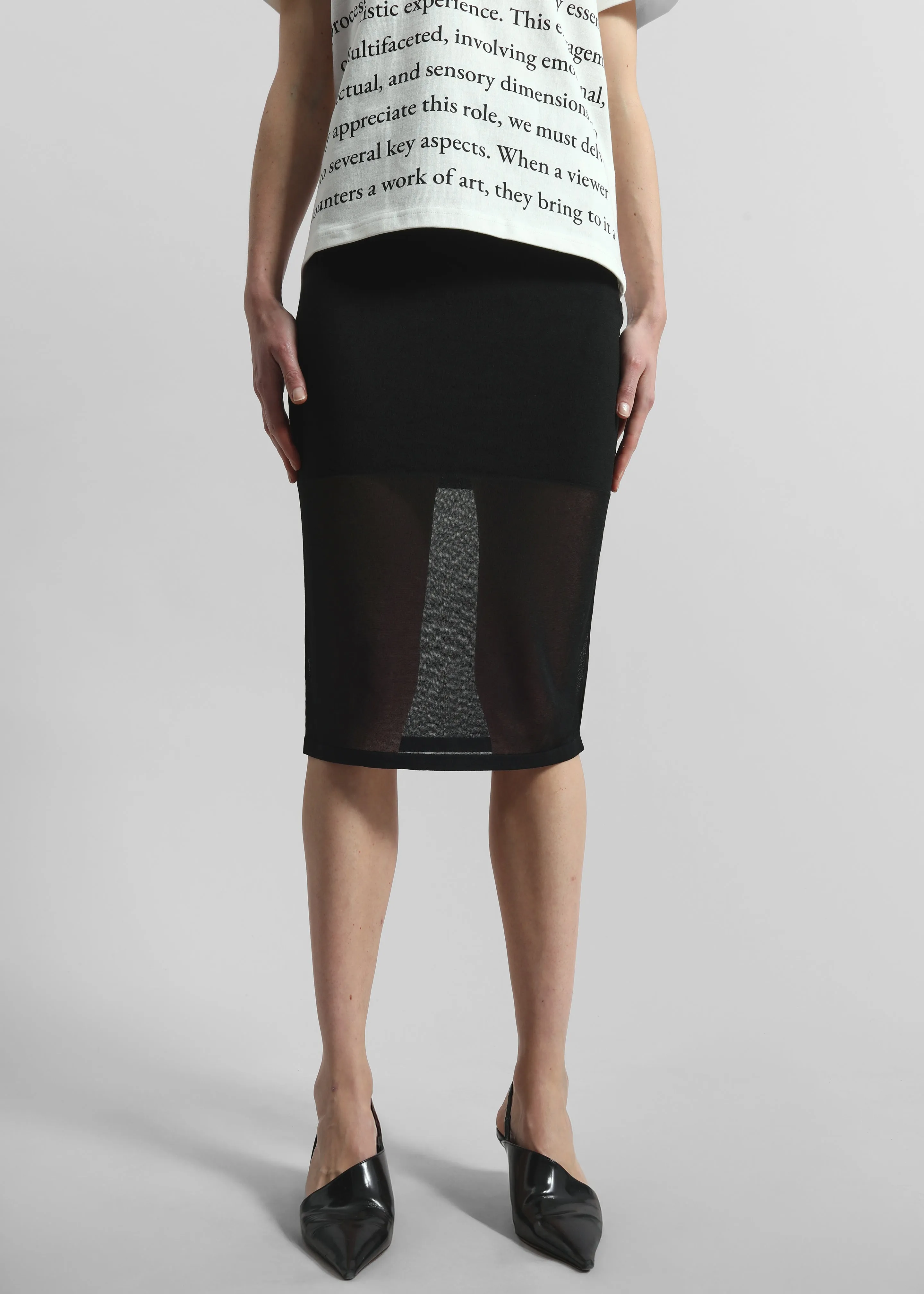 Rotate Sheer Knit Midi Skirt - Black sold by Frankie Shop product image thumbnail 2