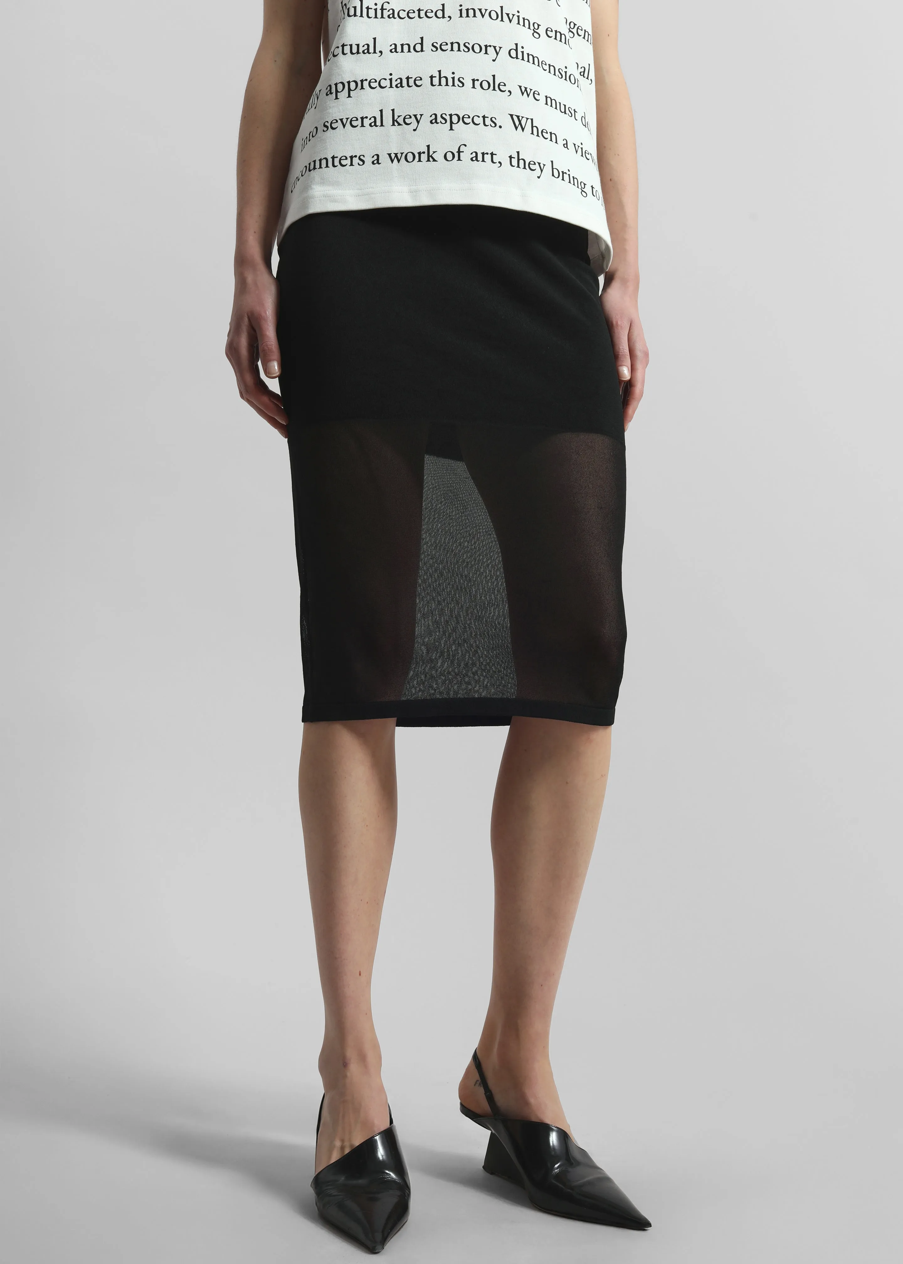 Rotate Sheer Knit Midi Skirt - Black sold by Frankie Shop product image thumbnail 4
