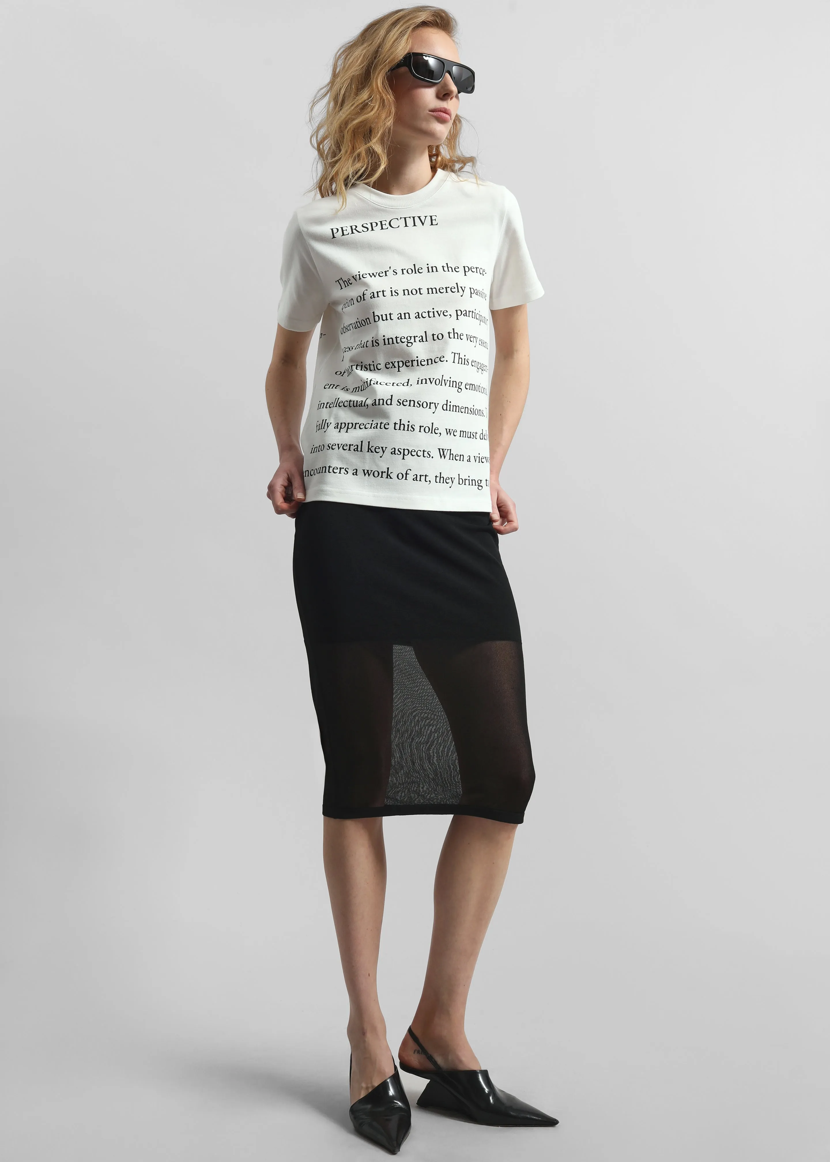 Rotate Sheer Knit Midi Skirt - Black sold by Frankie Shop product image thumbnail 3