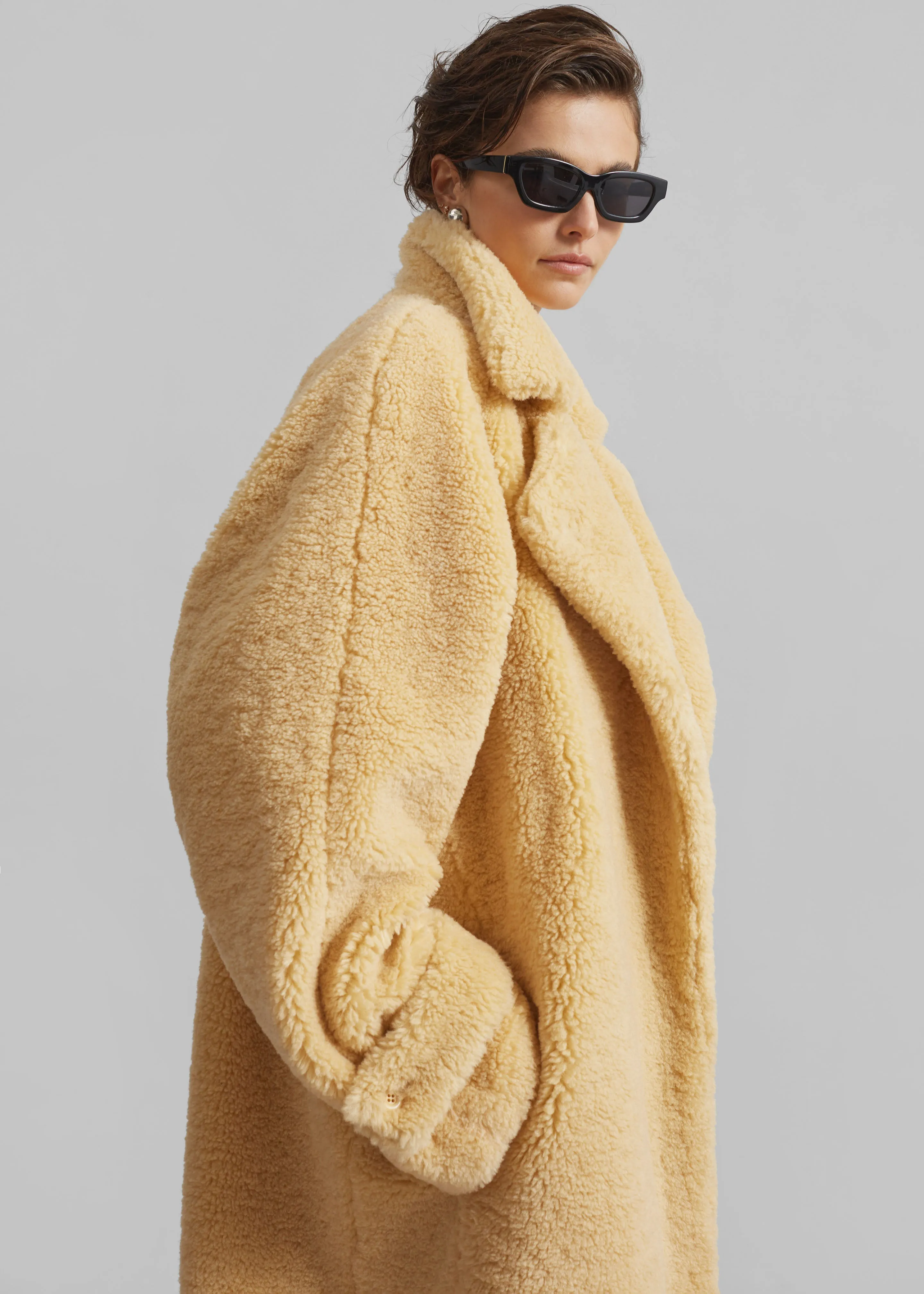 Gresham Faux Shearling Robe Coat - Yellow sold by Frankie Shop product image thumbnail 3