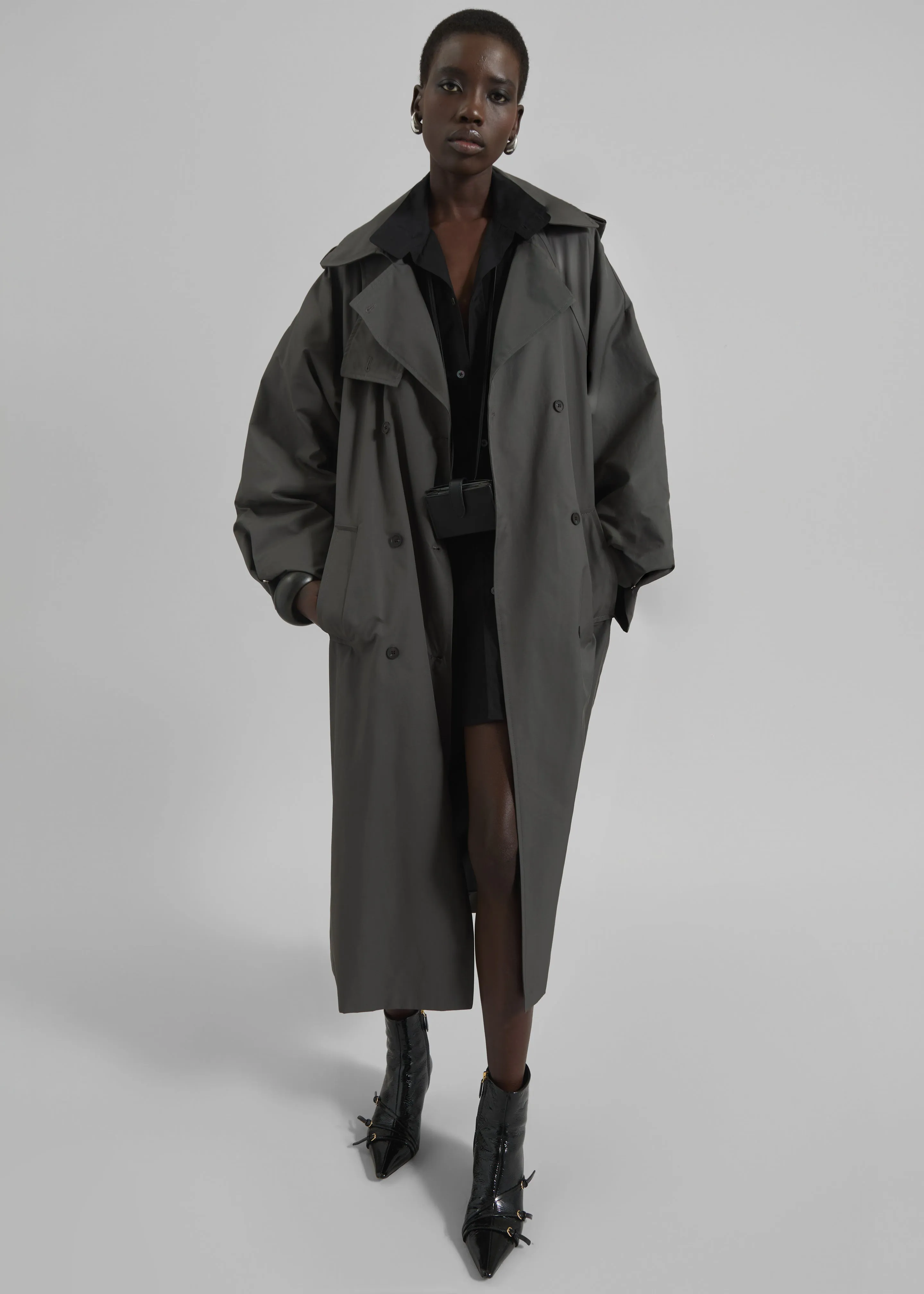 Davos Trench Coat - Charcoal sold by Frankie Shop product image thumbnail 4