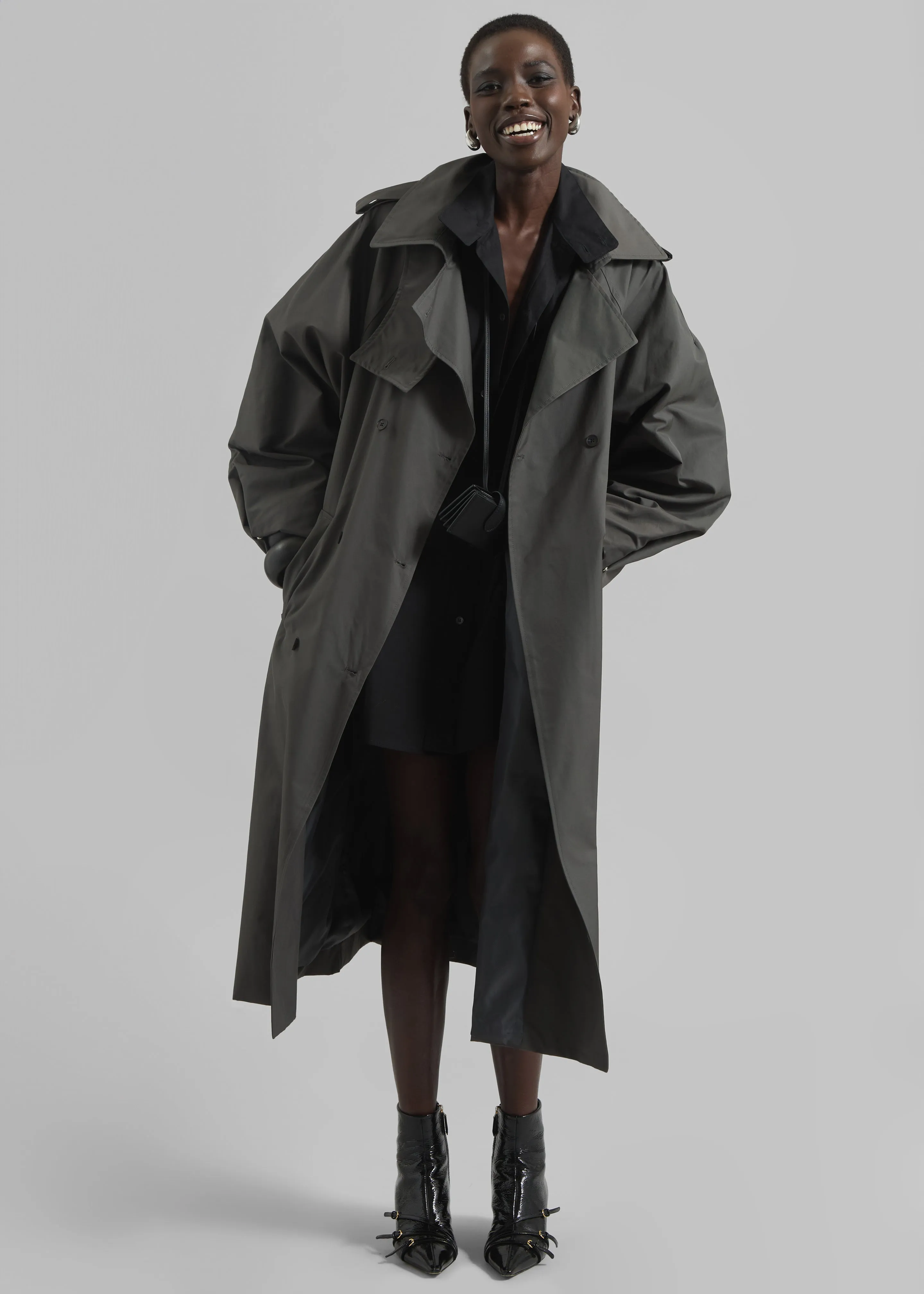 Davos Trench Coat - Charcoal sold by Frankie Shop