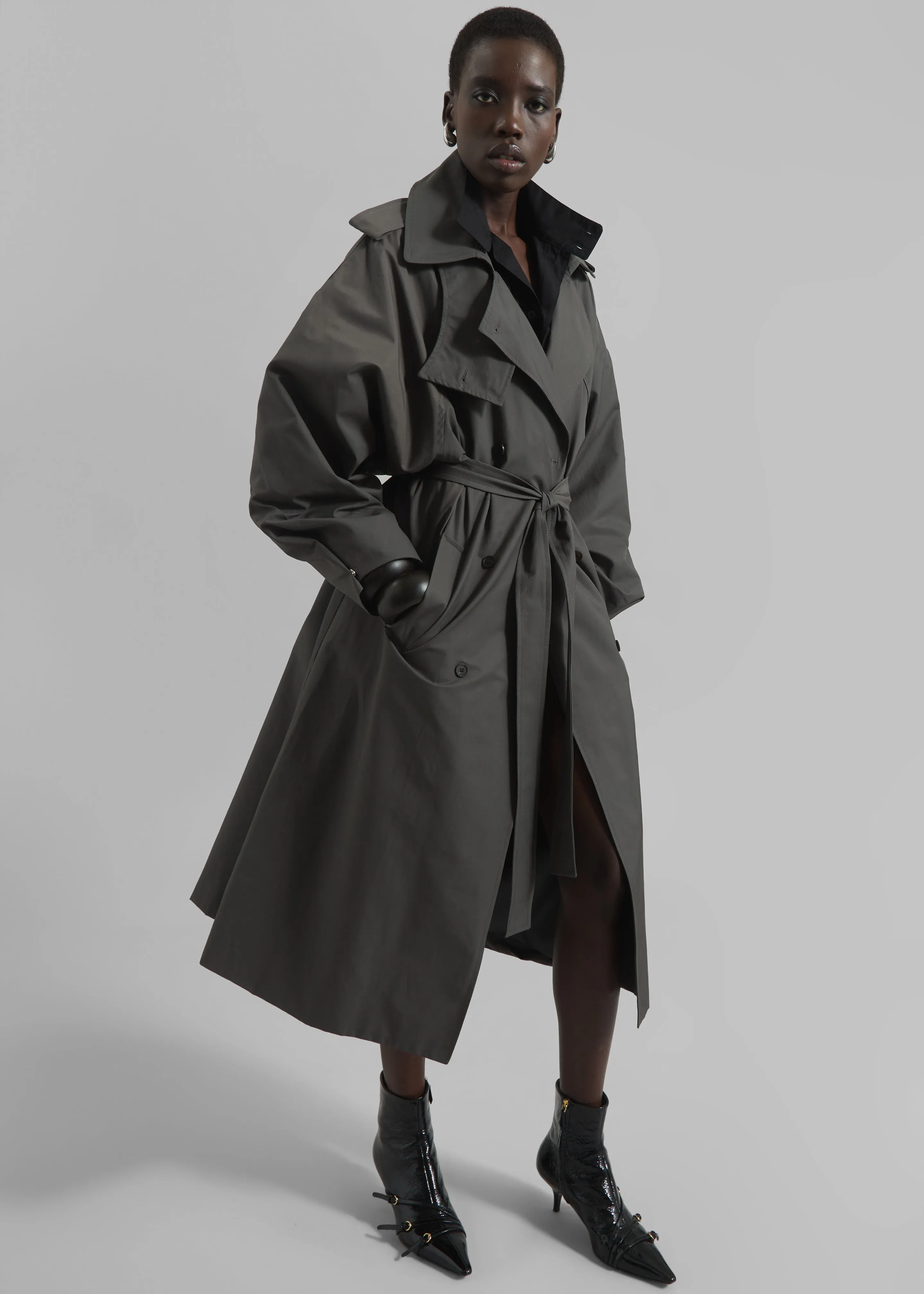 Davos Trench Coat - Charcoal sold by Frankie Shop product image thumbnail 5