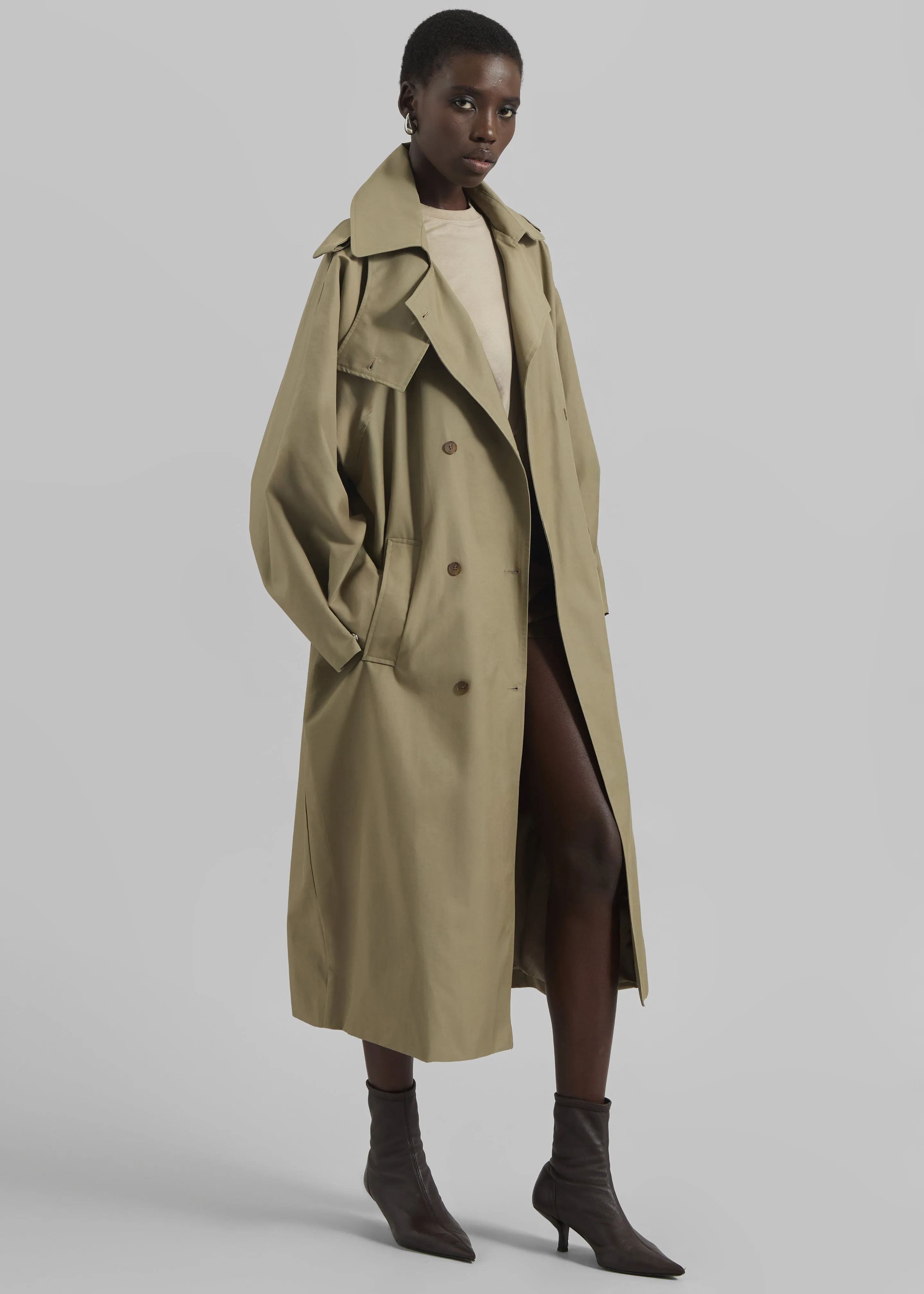 Davos Trench Coat - Pale Olive sold by Frankie Shop product image thumbnail 4