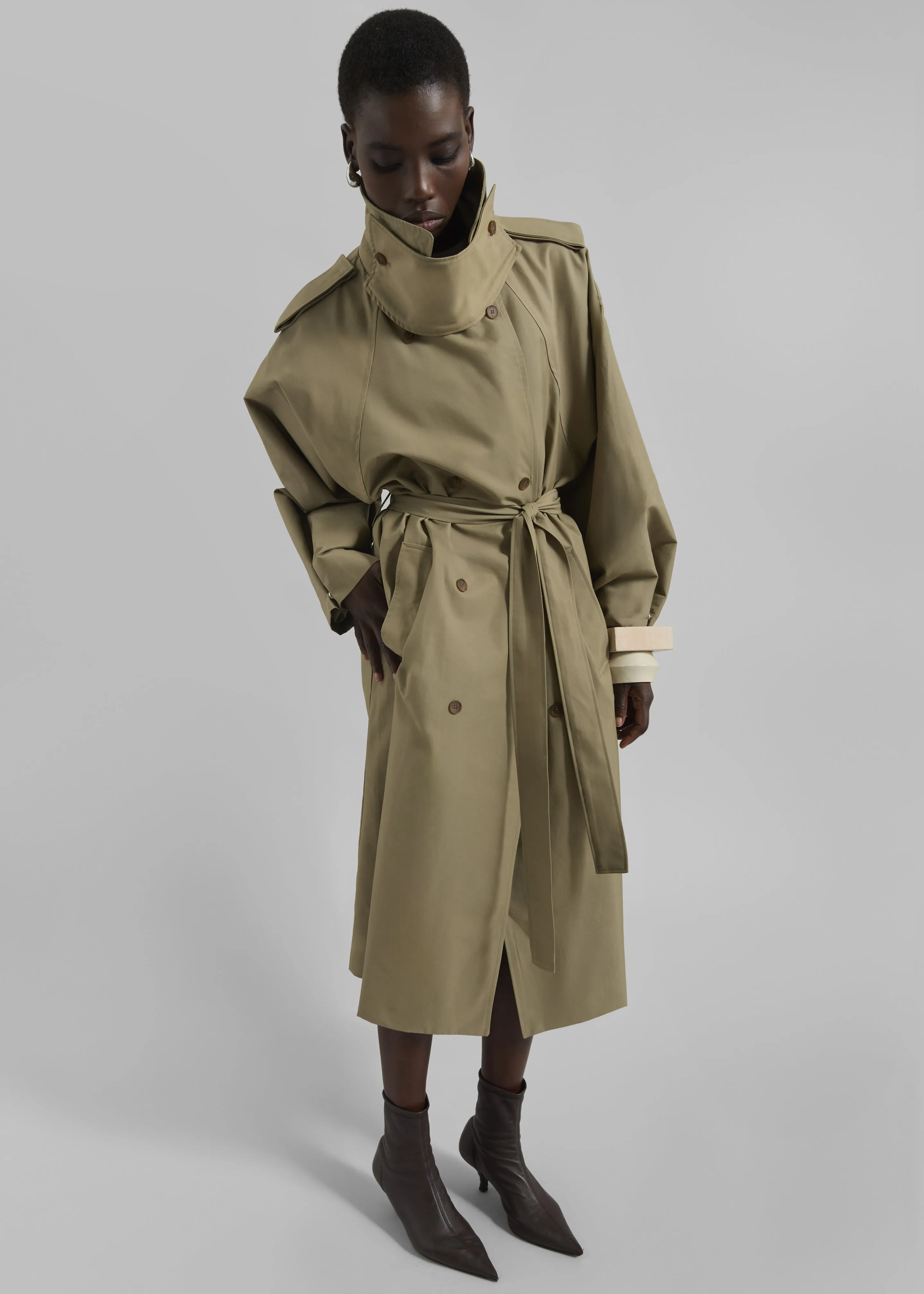Davos Trench Coat - Pale Olive sold by Frankie Shop