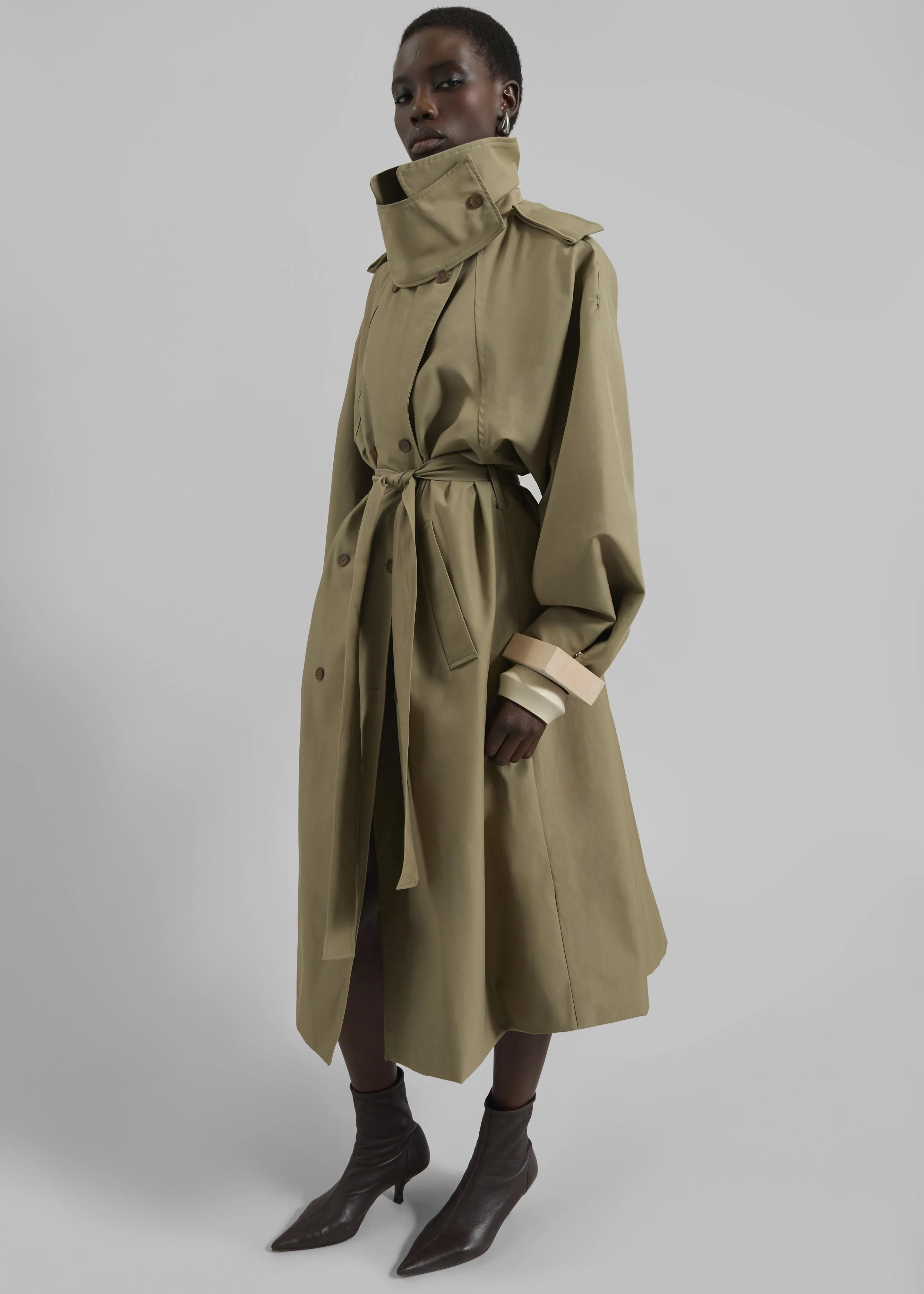 Davos Trench Coat - Pale Olive sold by Frankie Shop product image thumbnail 3