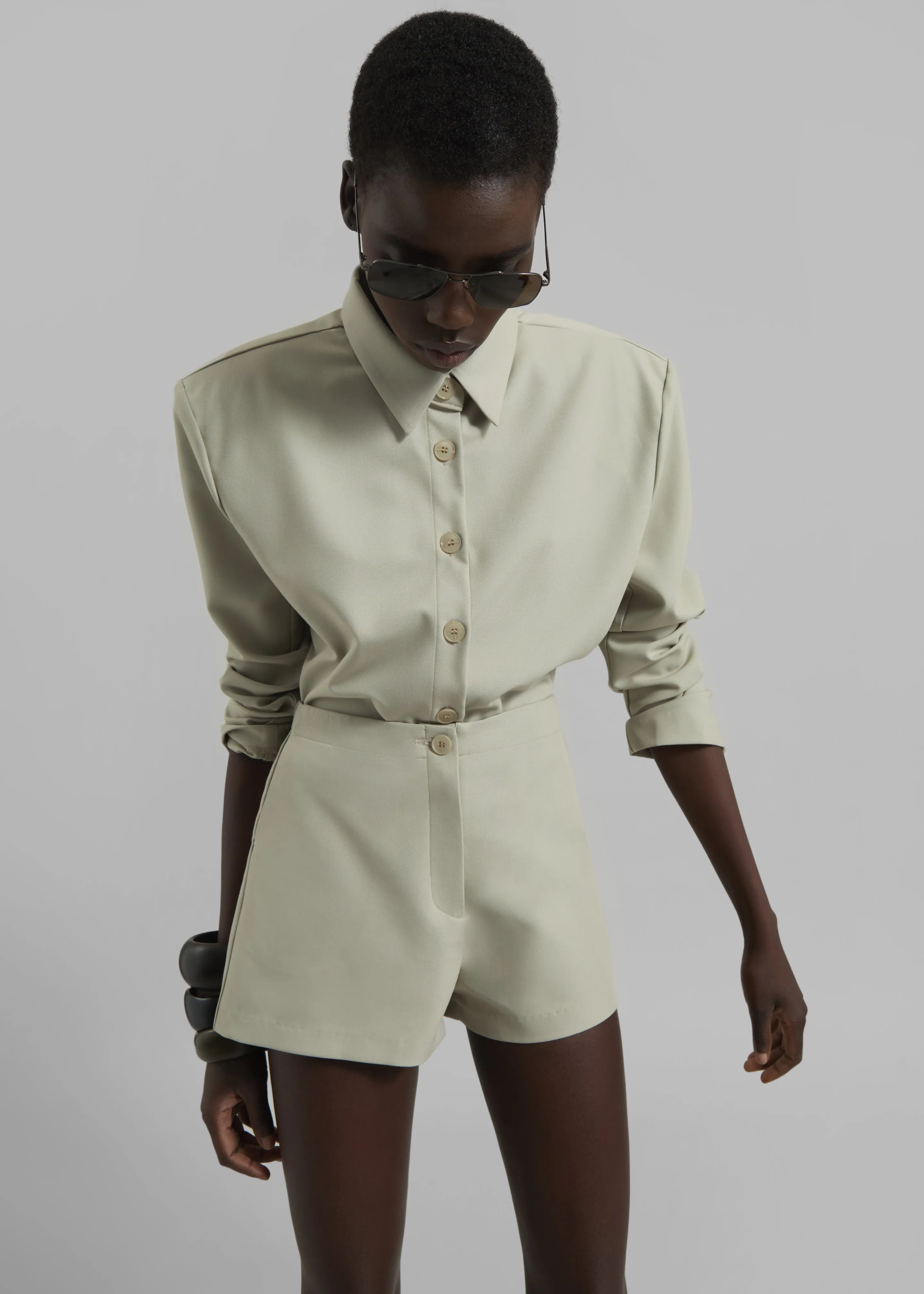 Gila Padded Shirt - Cement sold by Frankie Shop product image thumbnail 3