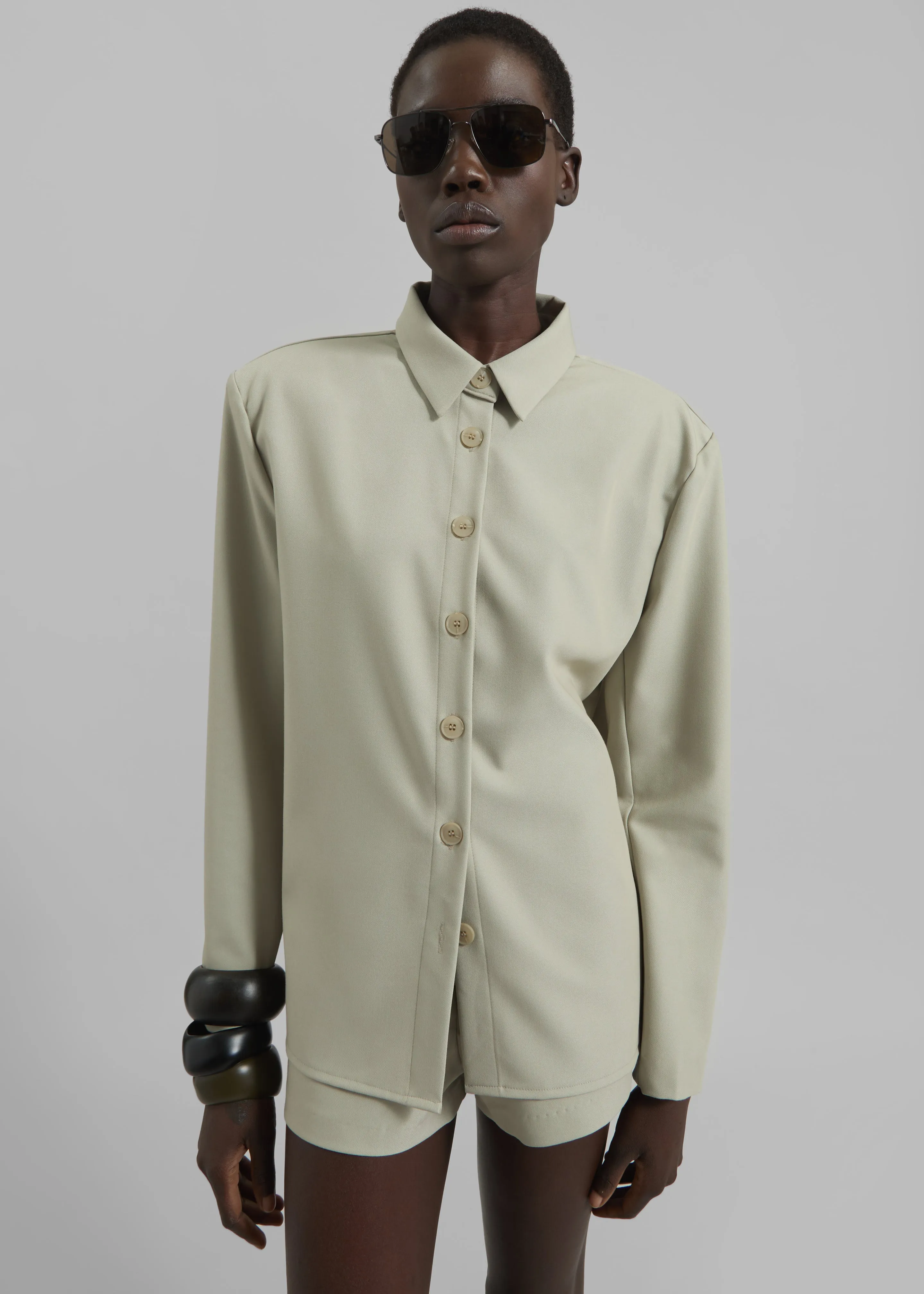 Gila Padded Shirt - Cement sold by Frankie Shop product image thumbnail 2