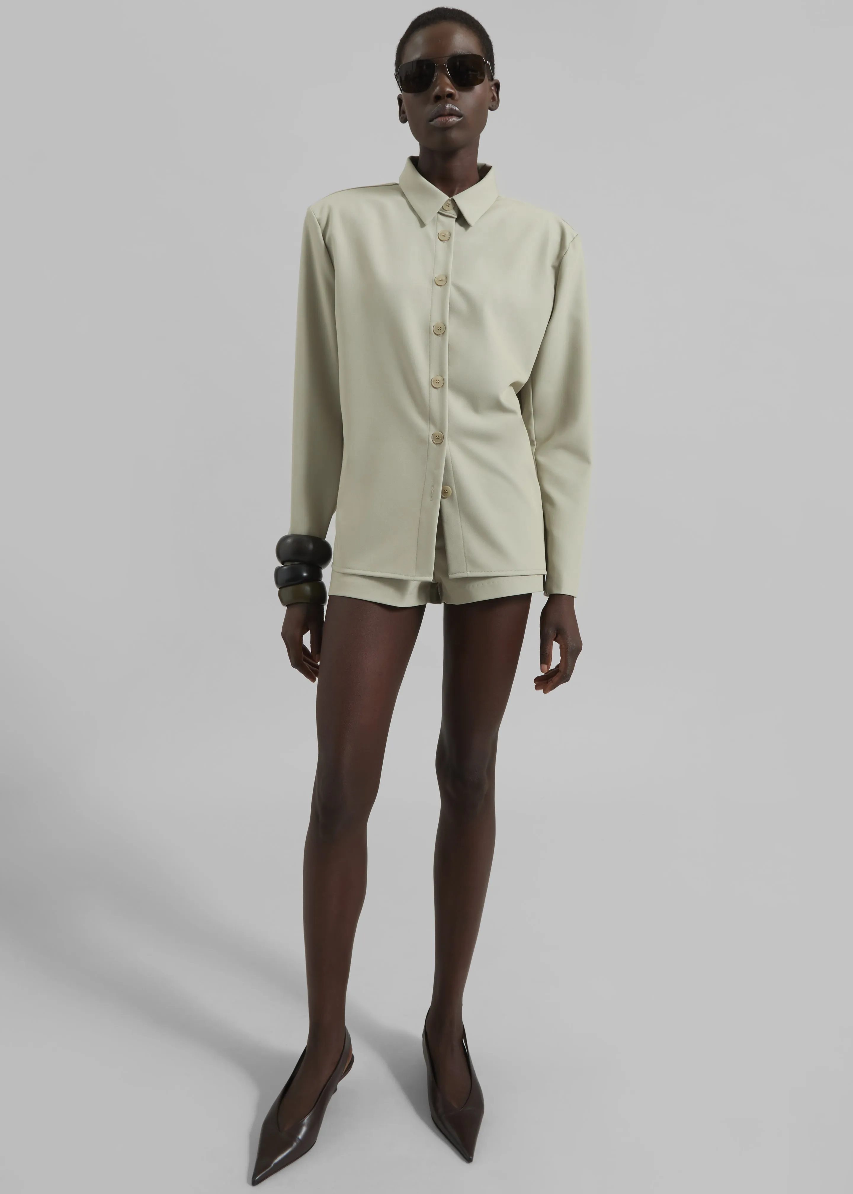 Gila Padded Shirt - Cement sold by Frankie Shop product image thumbnail 5