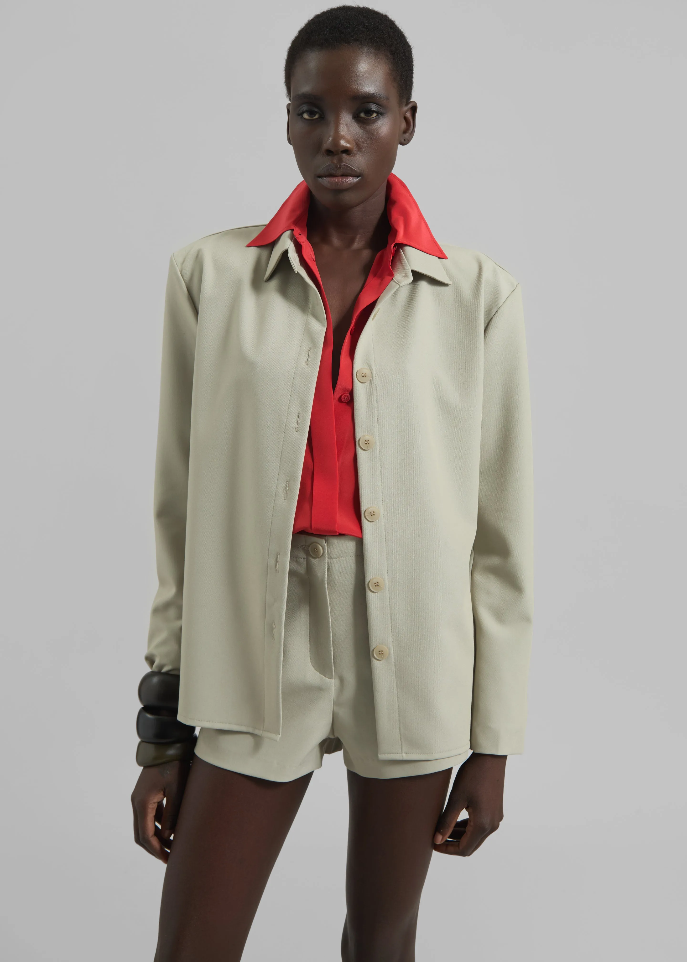 Gila Padded Shirt - Cement sold by Frankie Shop product image thumbnail 4