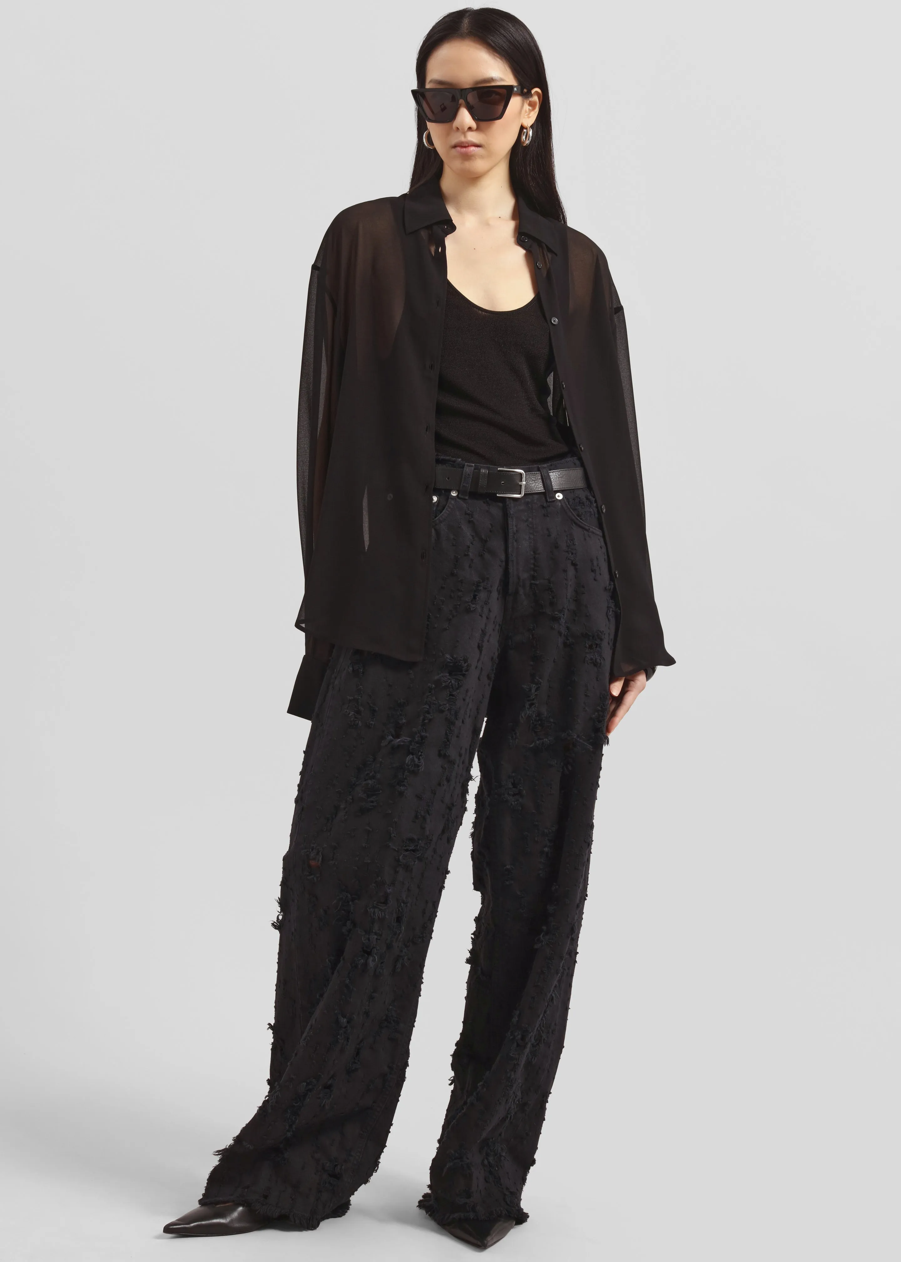 Haikure Bethany-Bull Destroy Pants - Black sold by Frankie Shop product image thumbnail 2