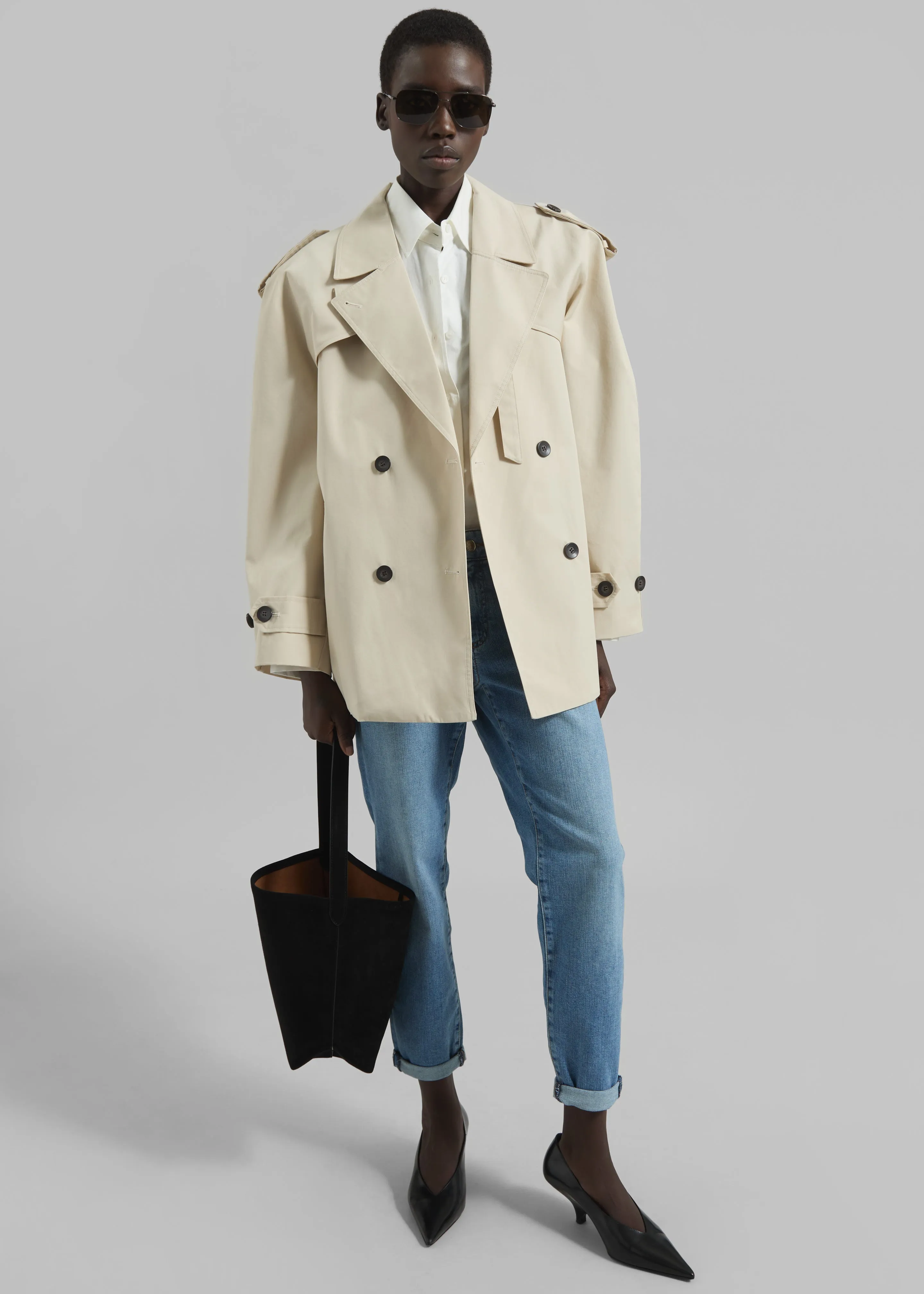 Mysen Short Convertible Trench - Ecru sold by Frankie Shop product image thumbnail 2