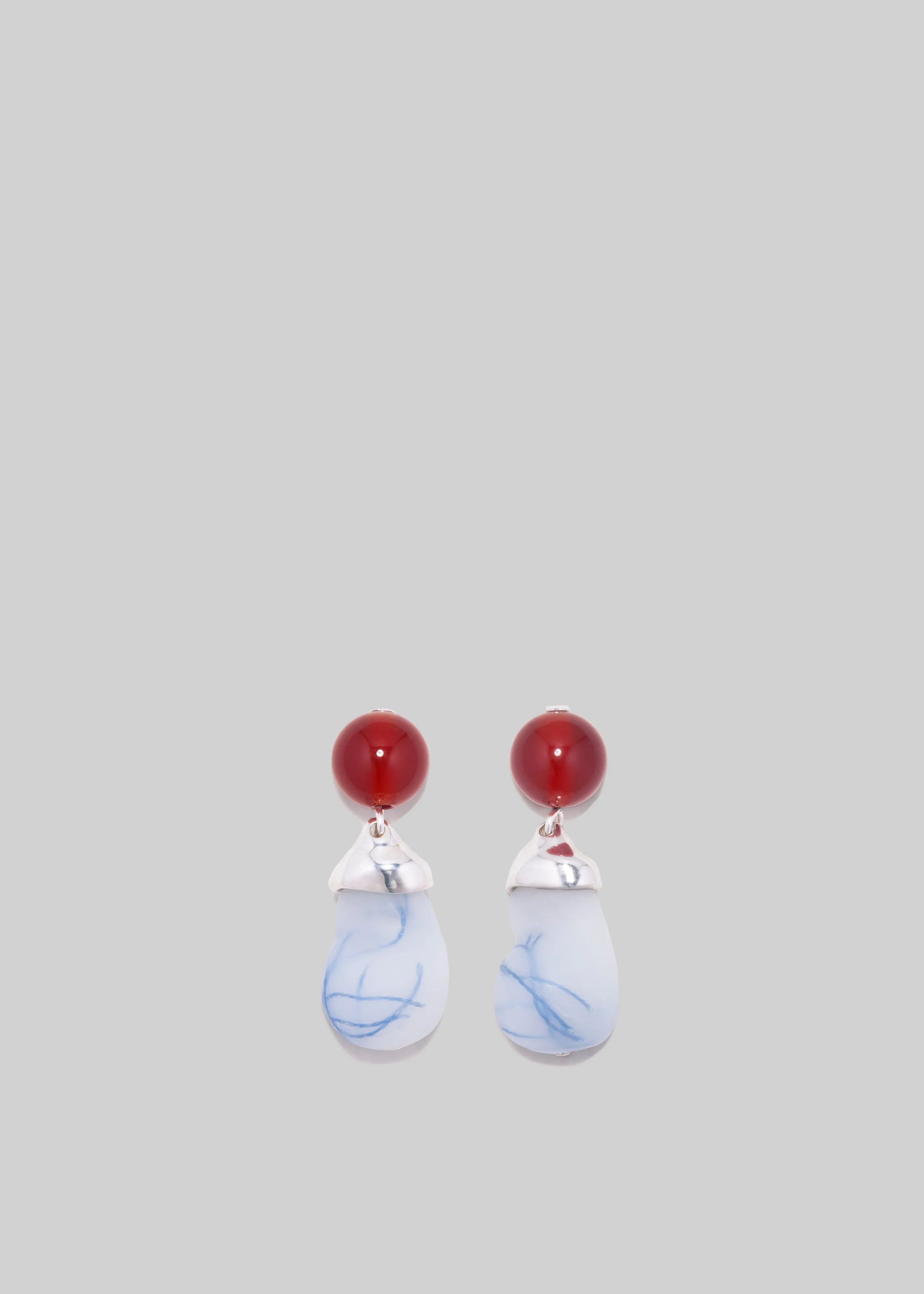 Completedworks Bio-Resin Red Lace Agate Earrings - Blue/Red sold by Frankie Shop product image thumbnail 2