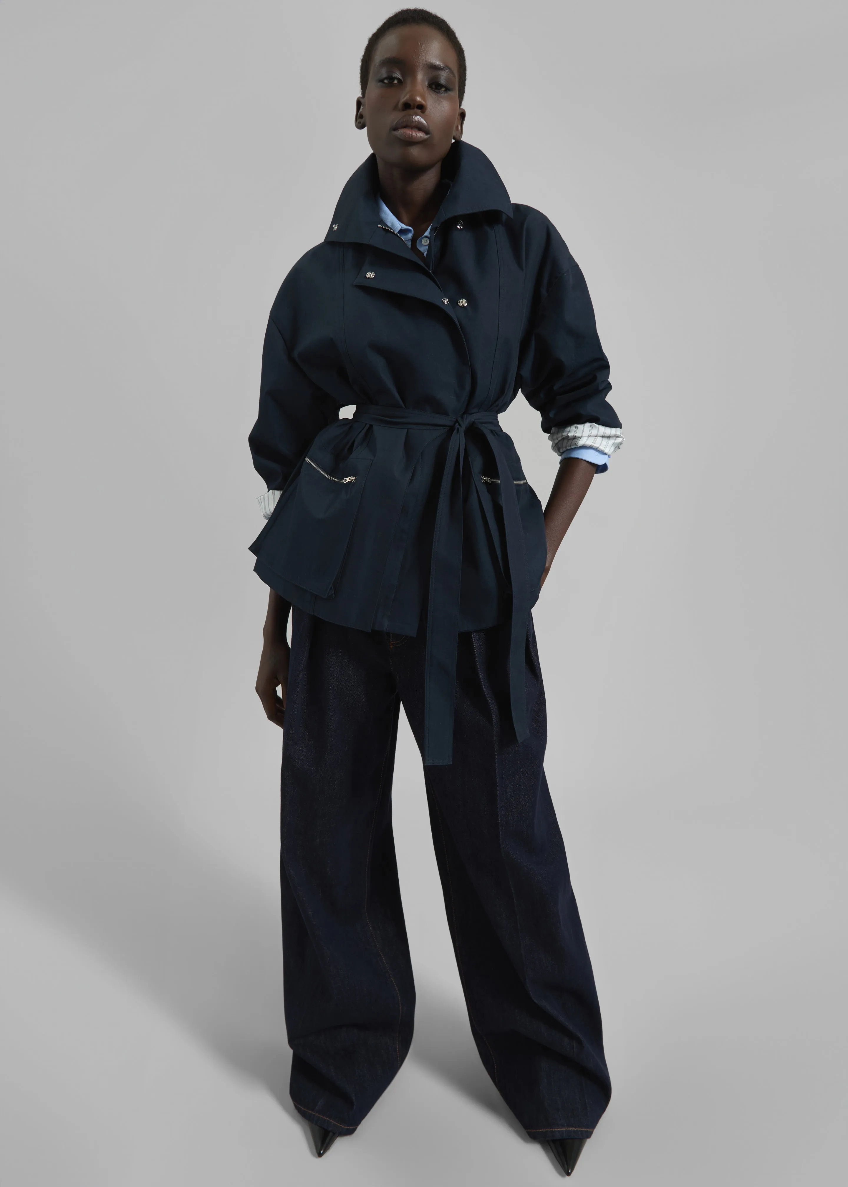 Norris Short Trench - Navy sold by Frankie Shop