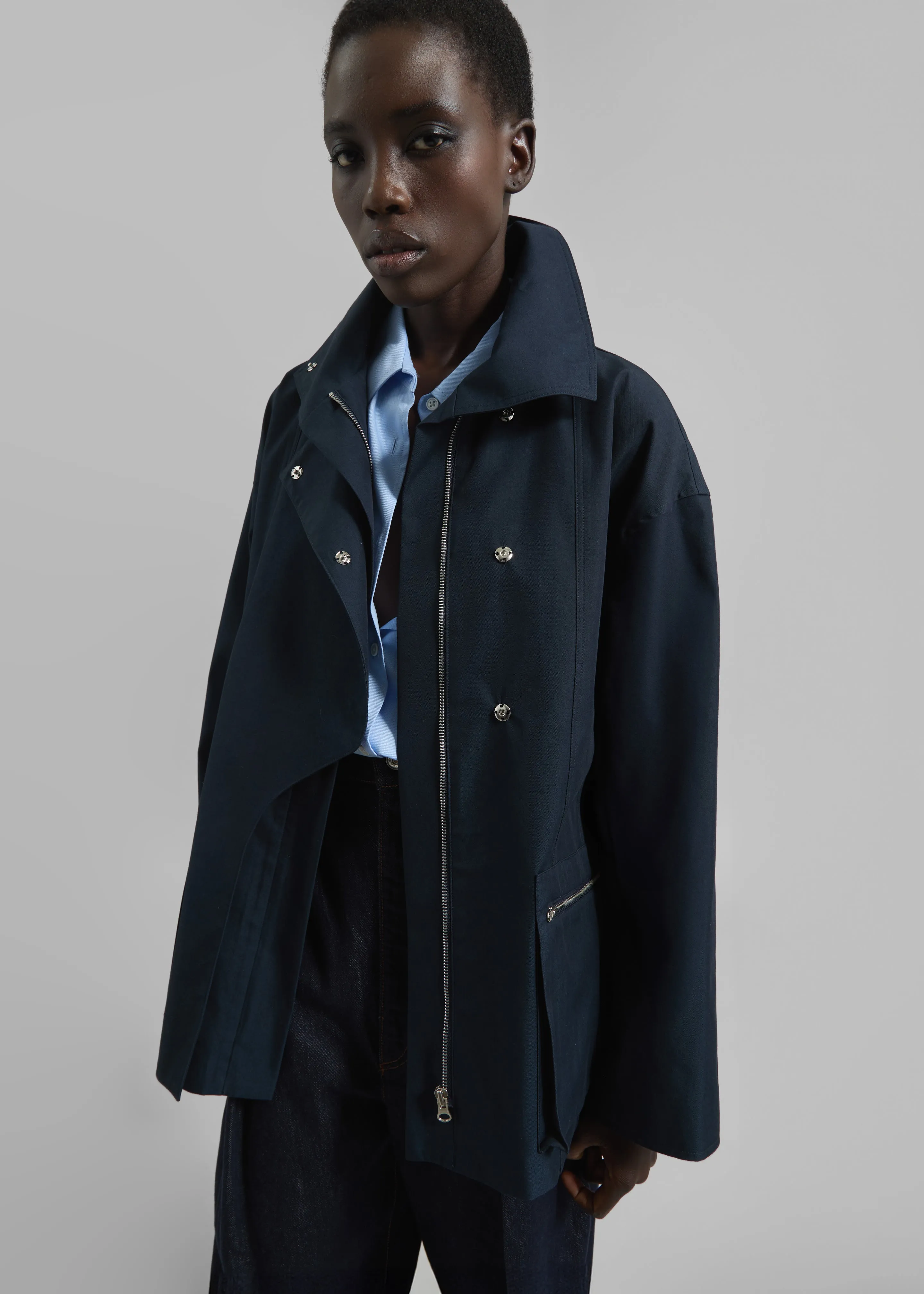 Norris Short Trench - Navy sold by Frankie Shop product image thumbnail 3