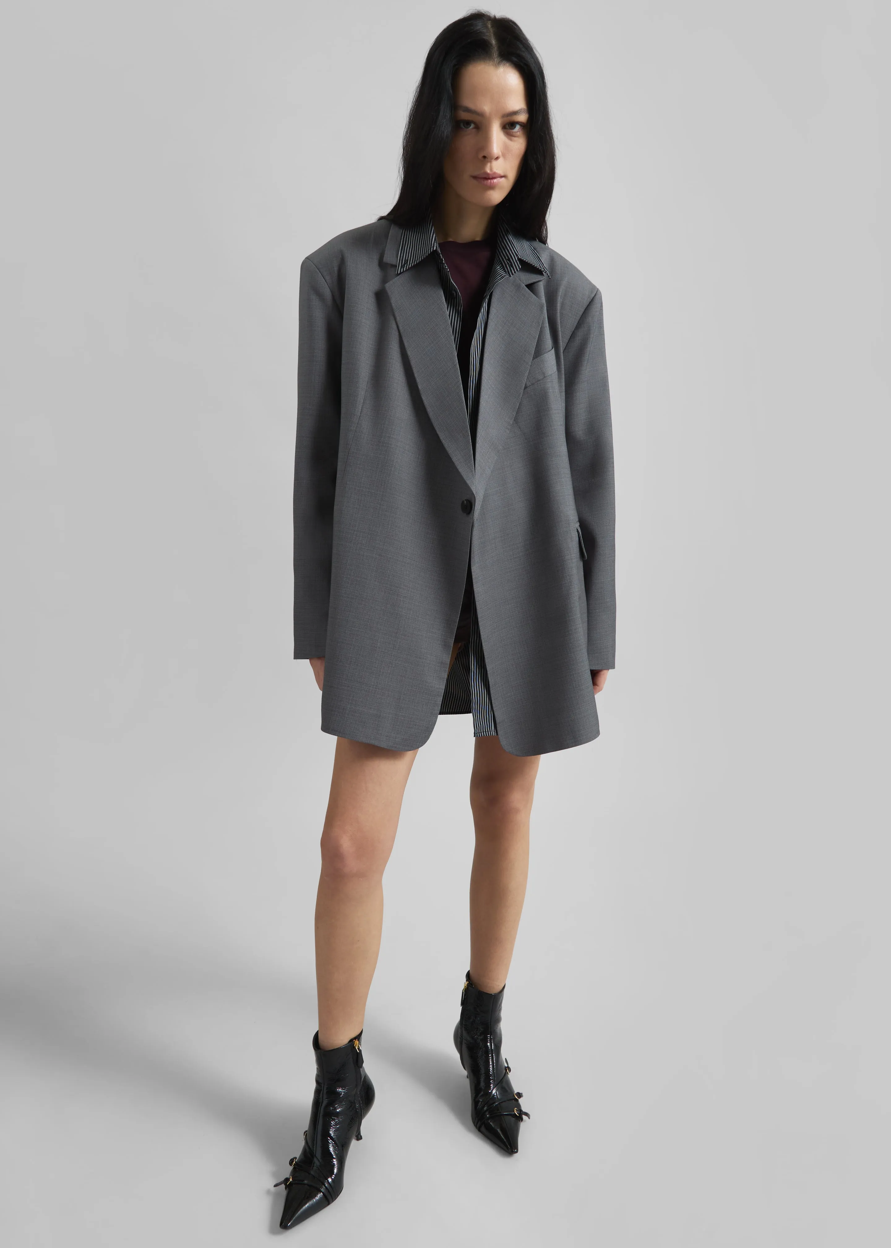 Gever Wrap Blazer - Grey sold by Frankie Shop product image thumbnail 4