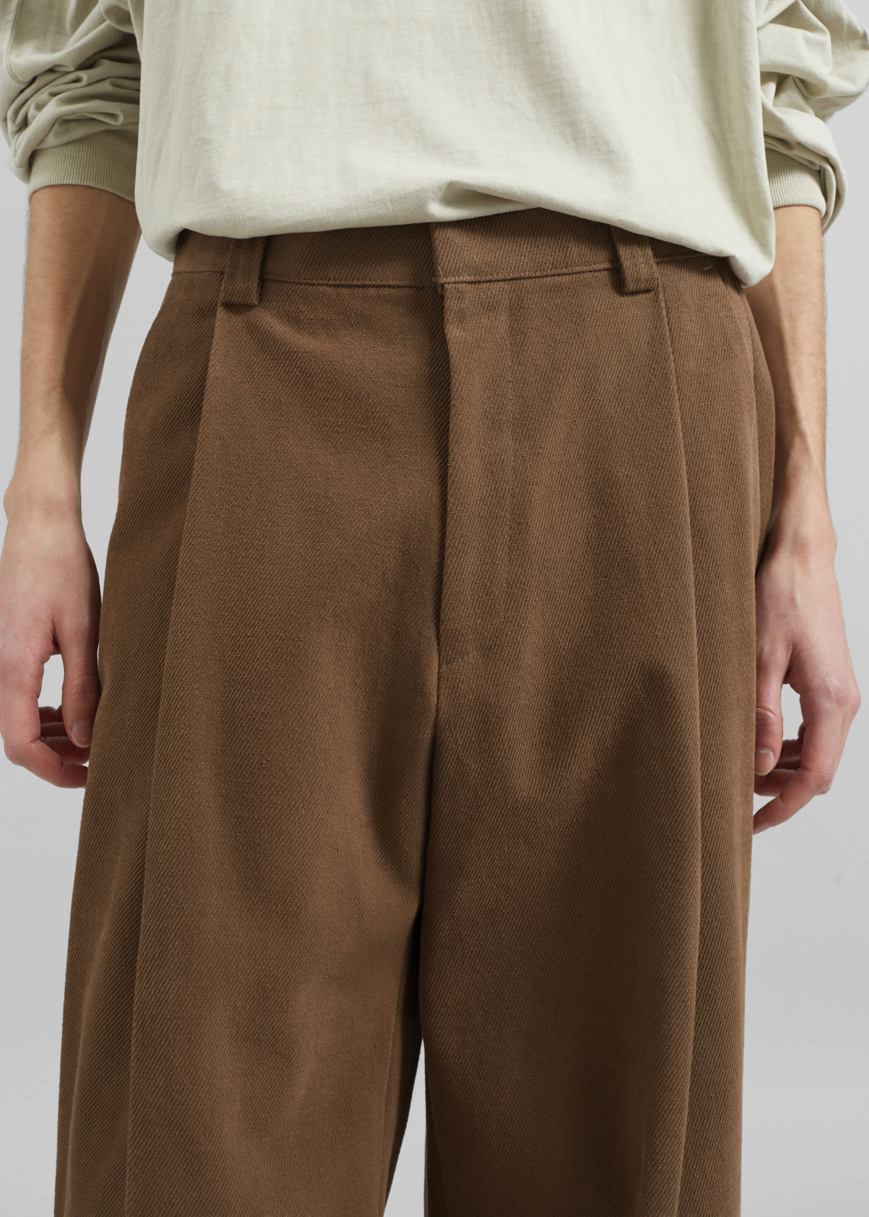 Borken Pleated Twill Pants - Brown sold by Frankie Shop product image thumbnail 2