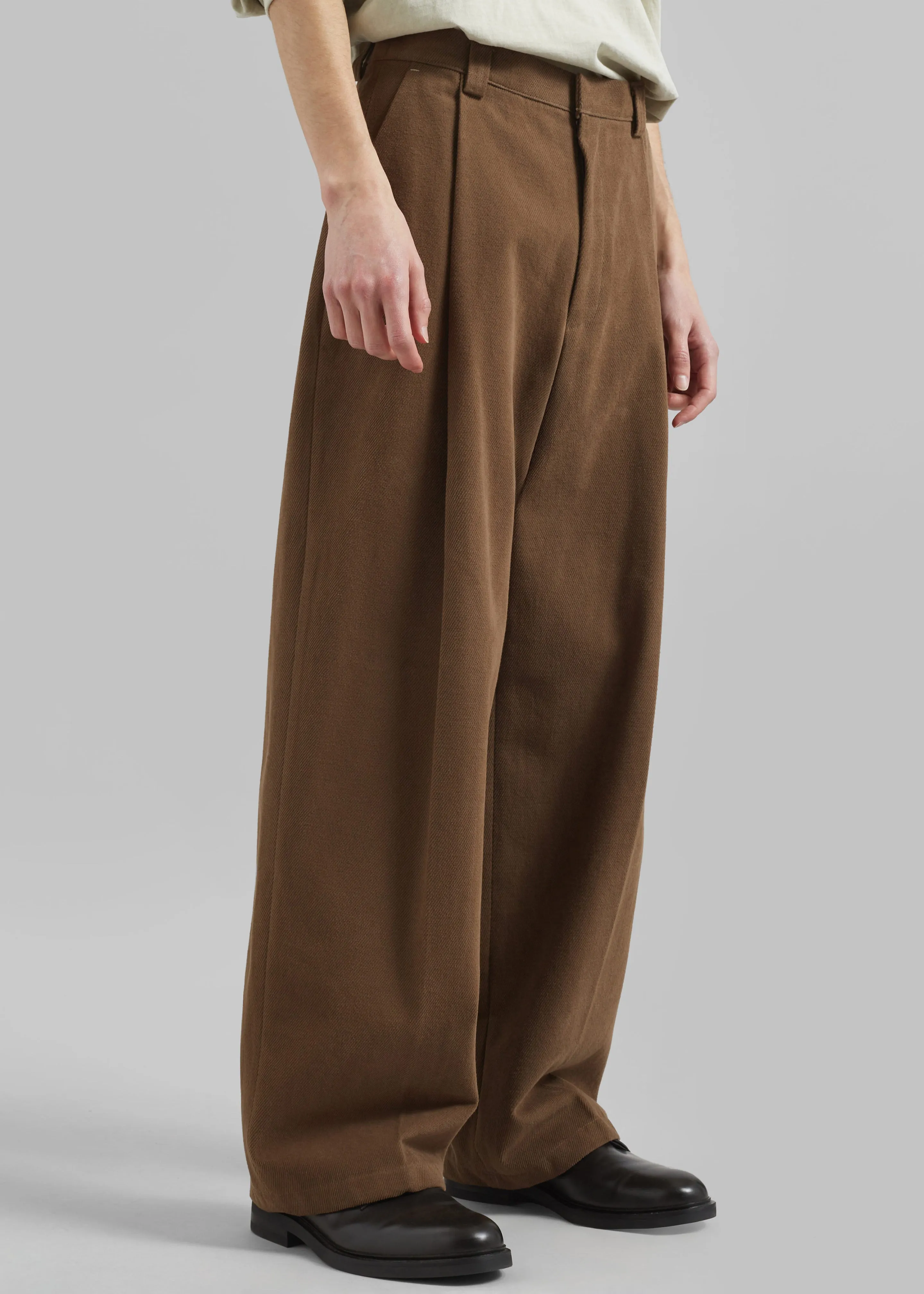 Borken Pleated Twill Pants - Brown sold by Frankie Shop product image thumbnail 5